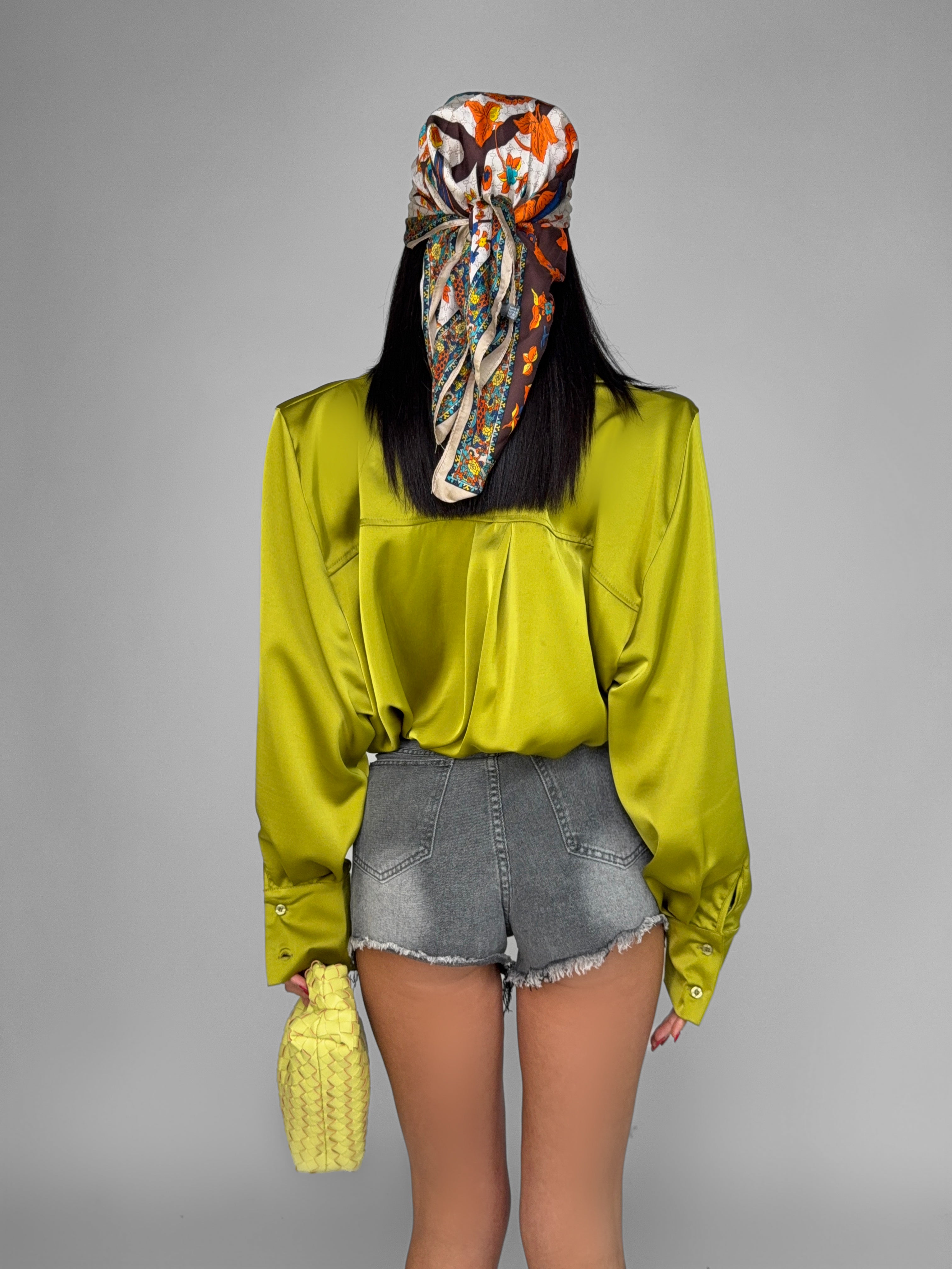 Camicia Shiny Satin - Green