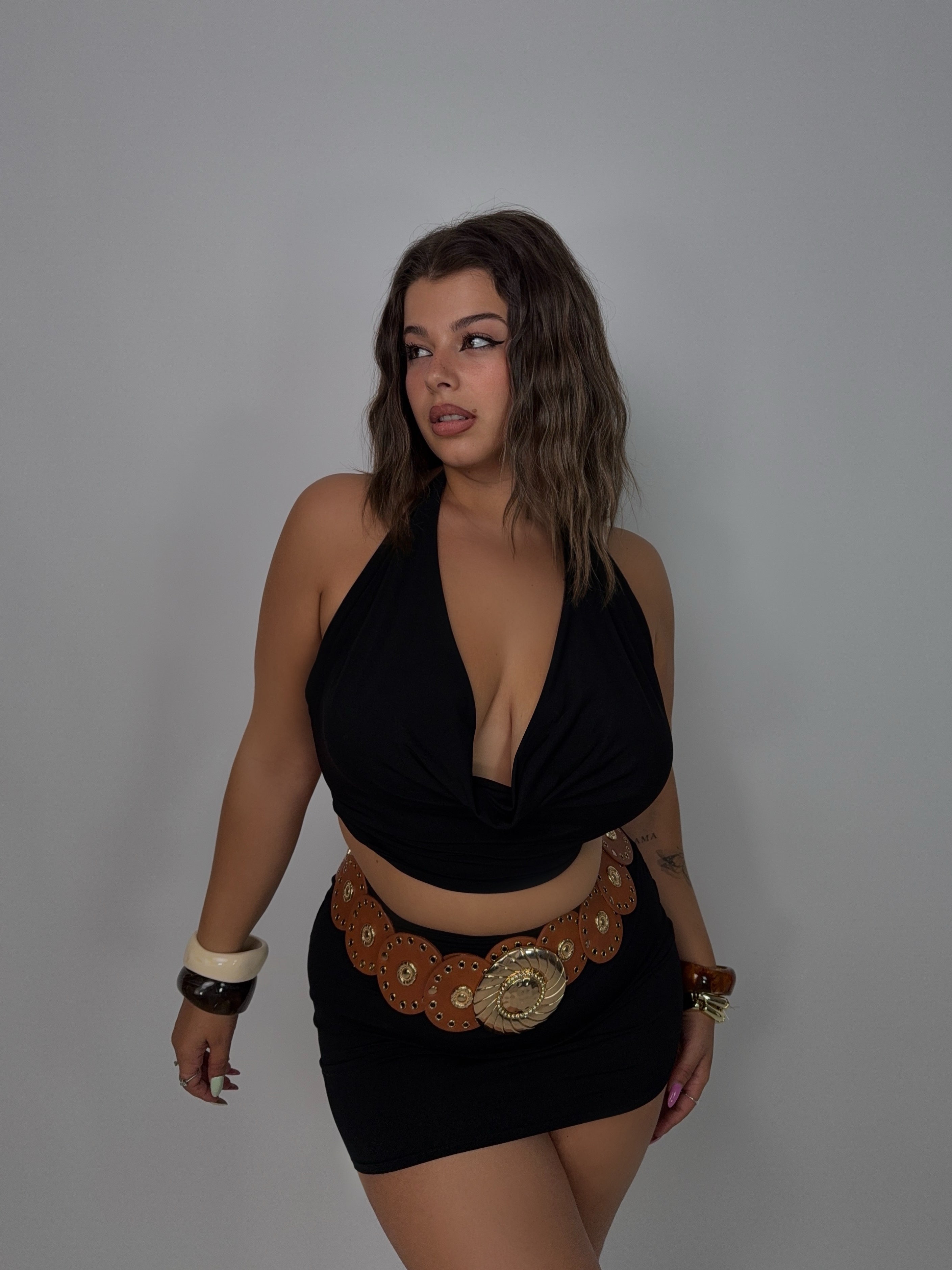 CURVY FIT - Completo Seductive - Black