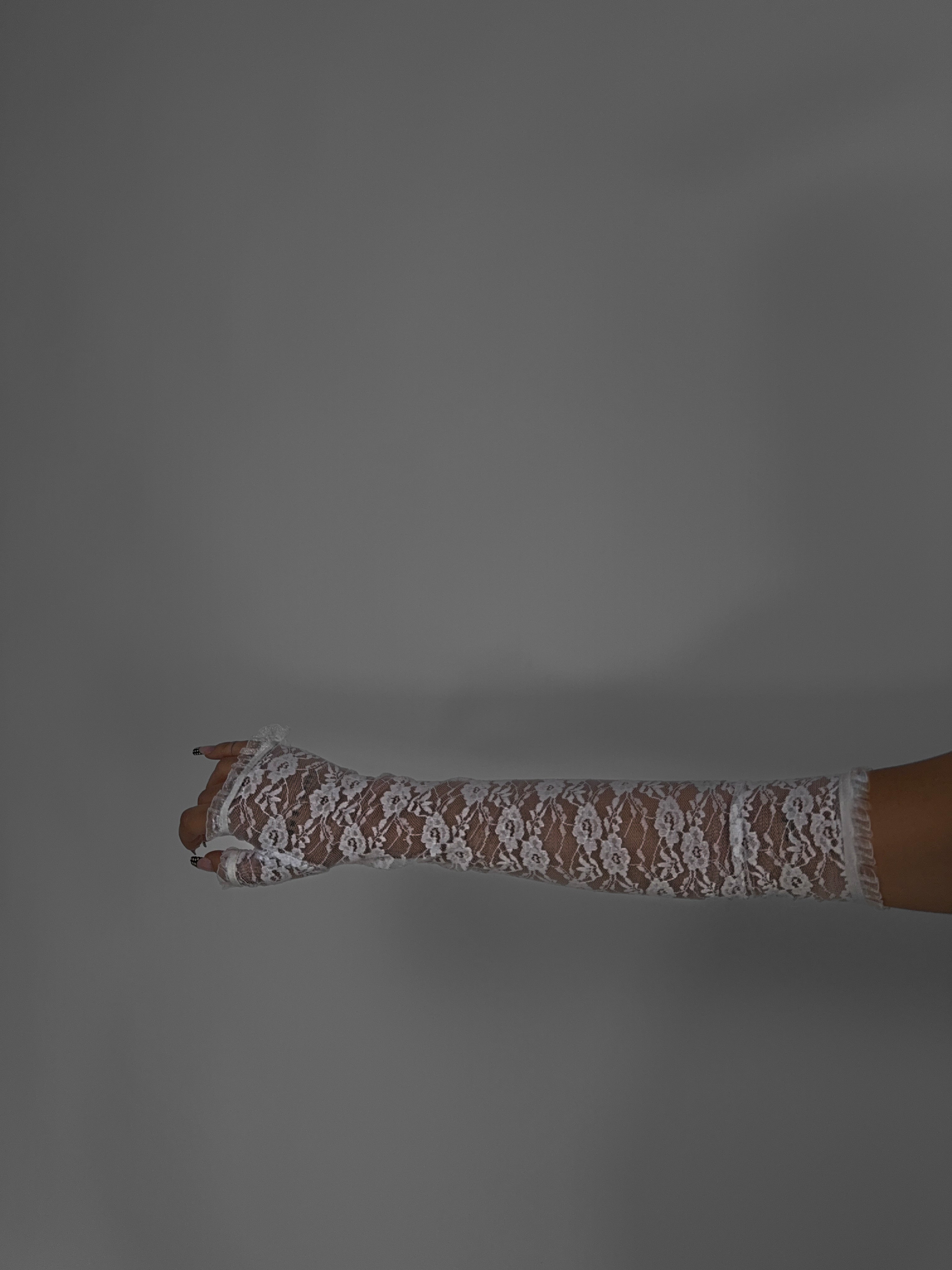 Guanti Lace Femminility - White