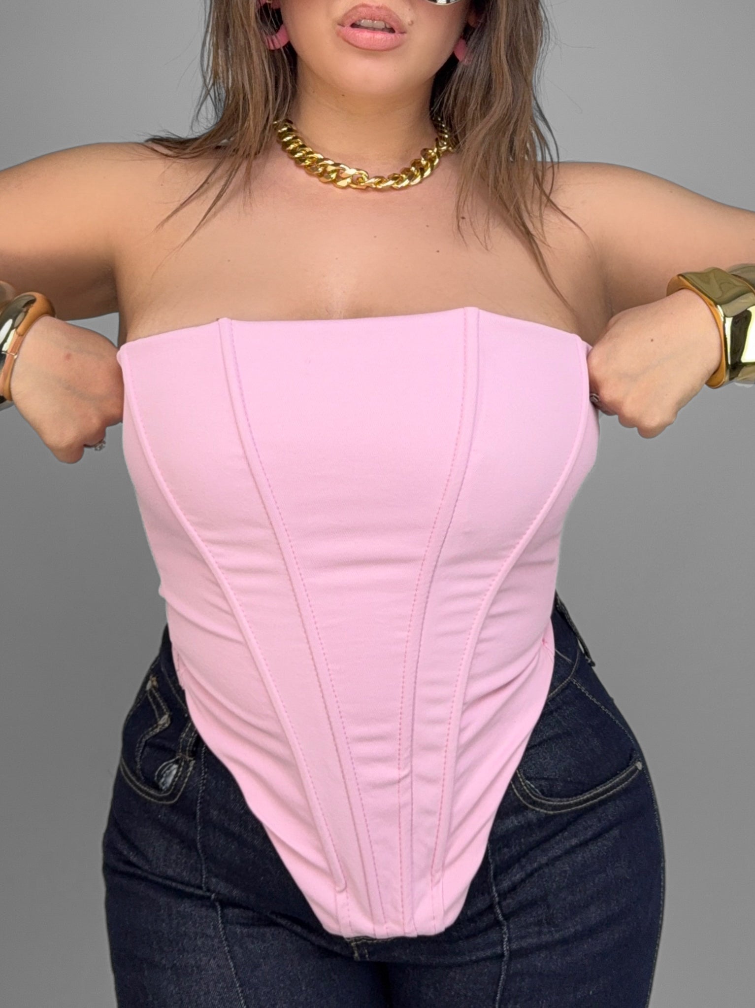 CURVY FIT - Corset Core Shape-Pink
