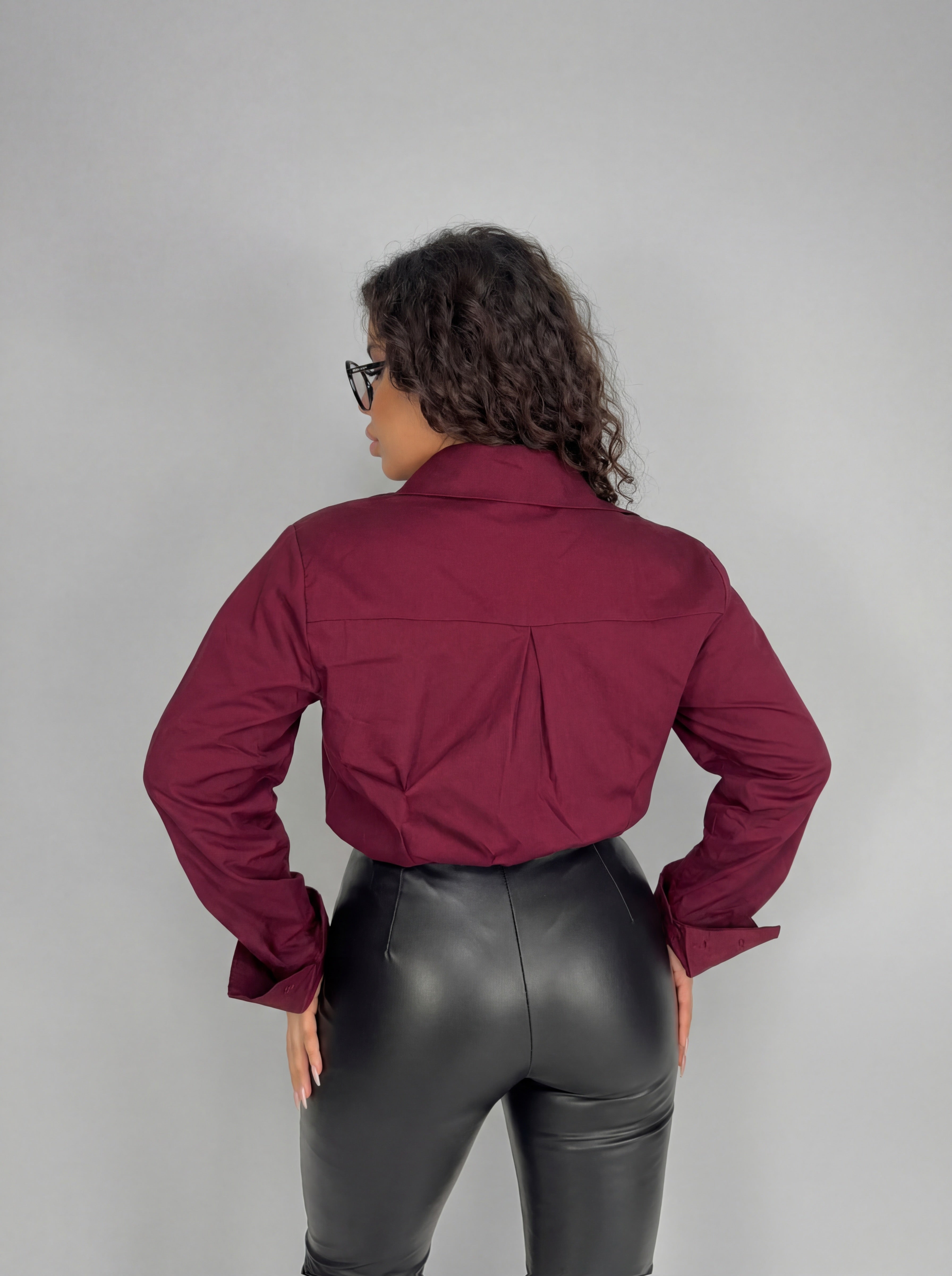 CURVY FIT - Camicia Mega Shoulder - Cherry Red