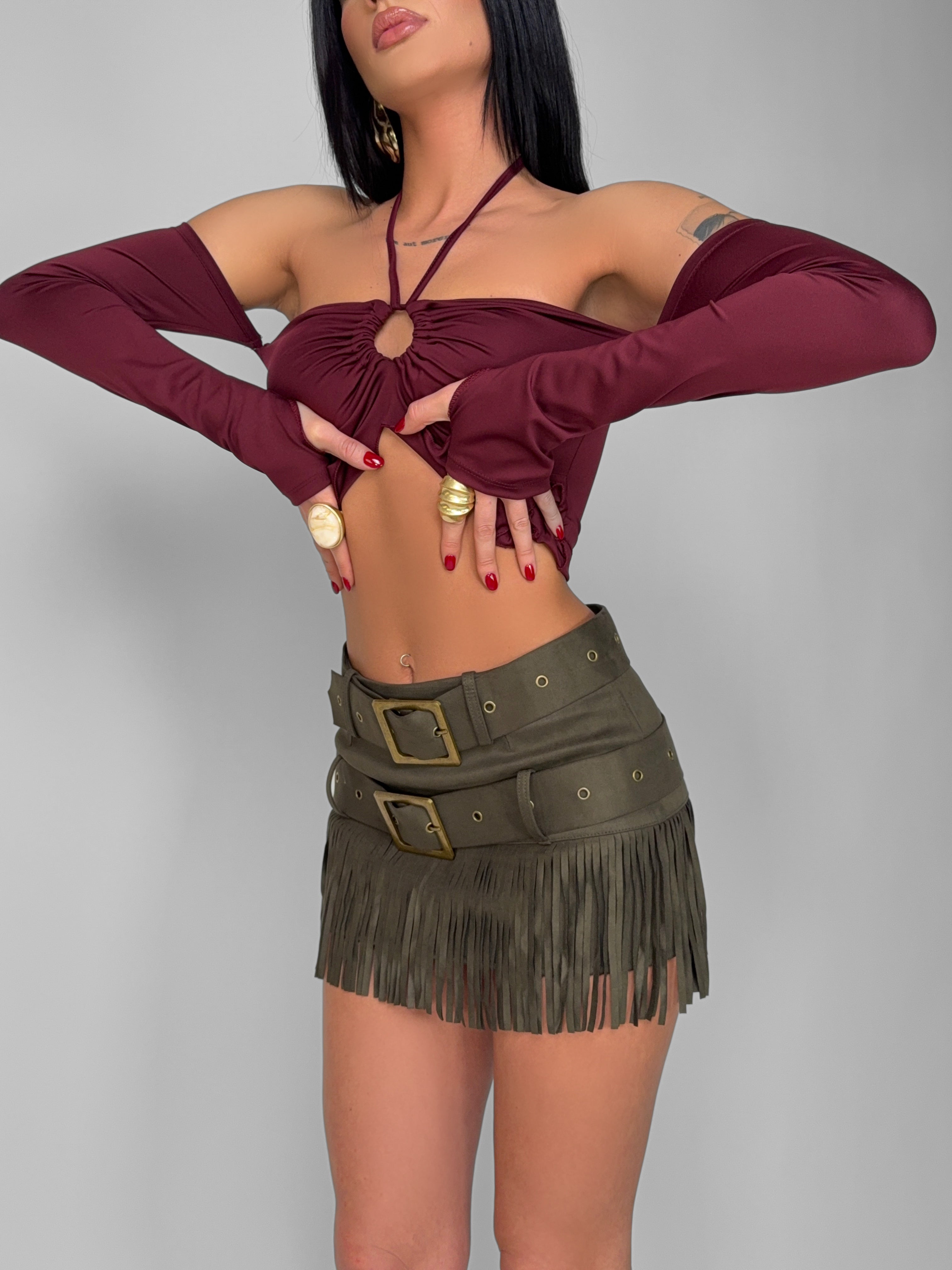 Gonna Grace Fringe-Khaki