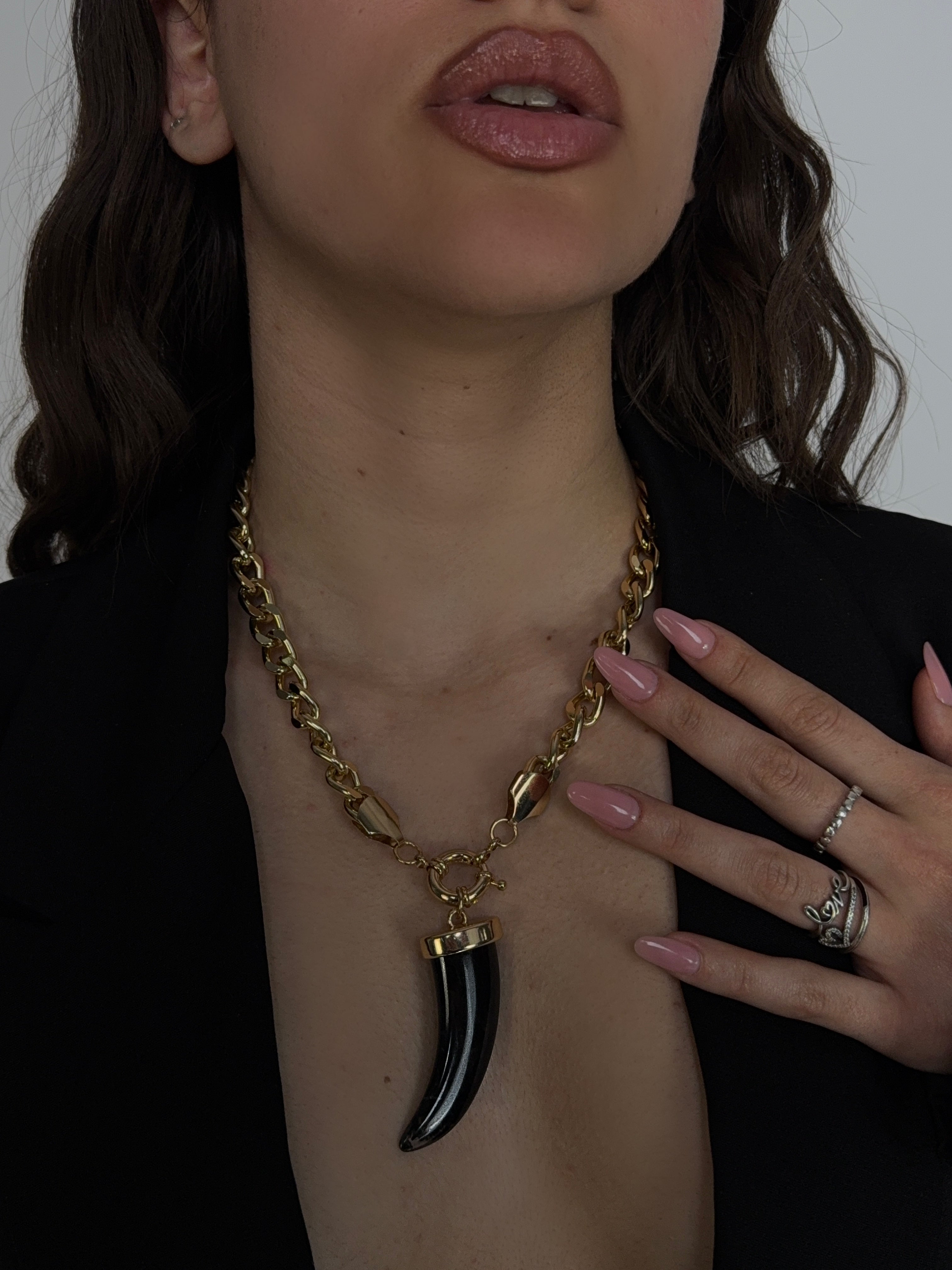 Collana Horn Charm-Golden