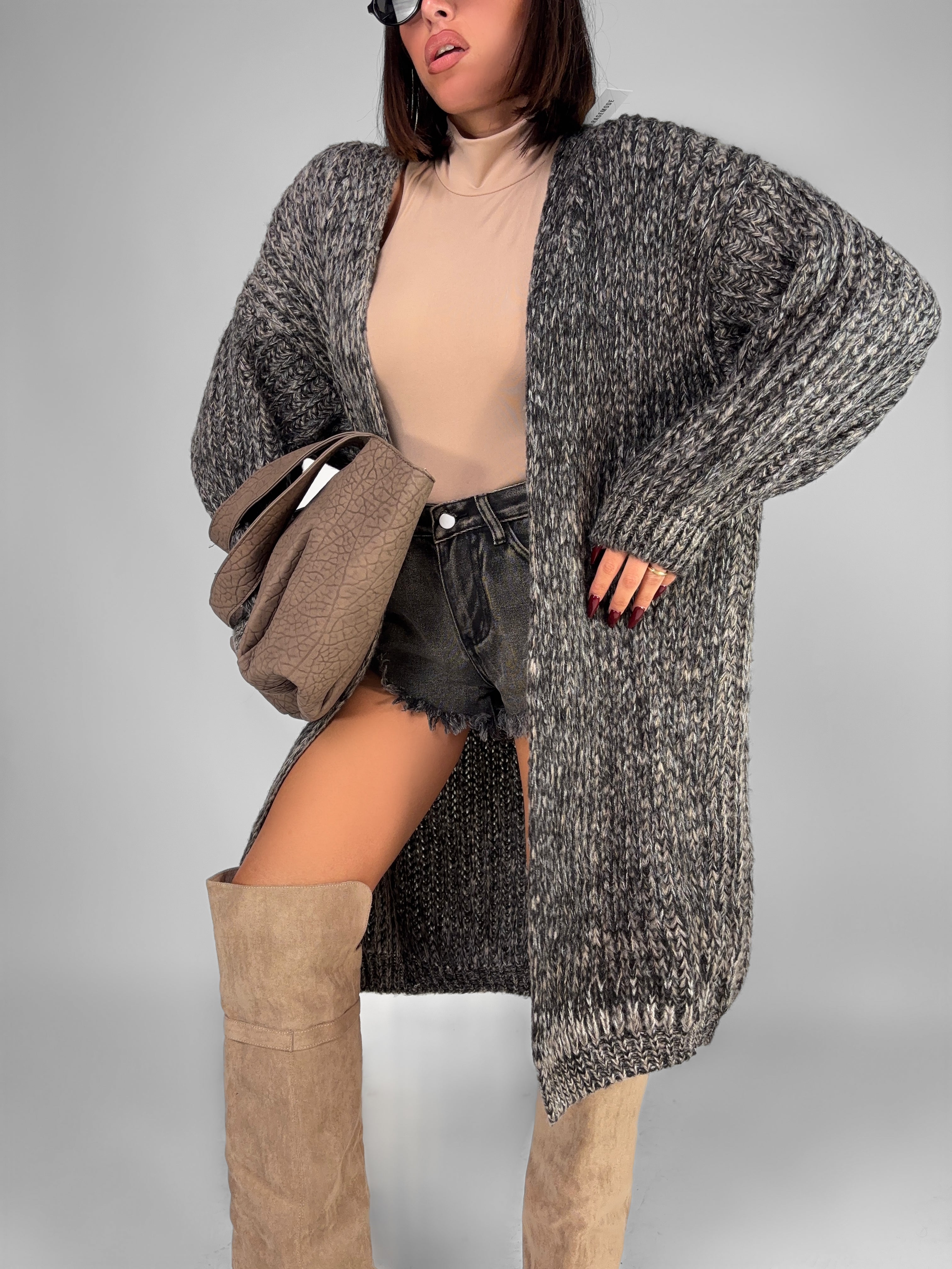 Maxi Cardigan Braid - Black