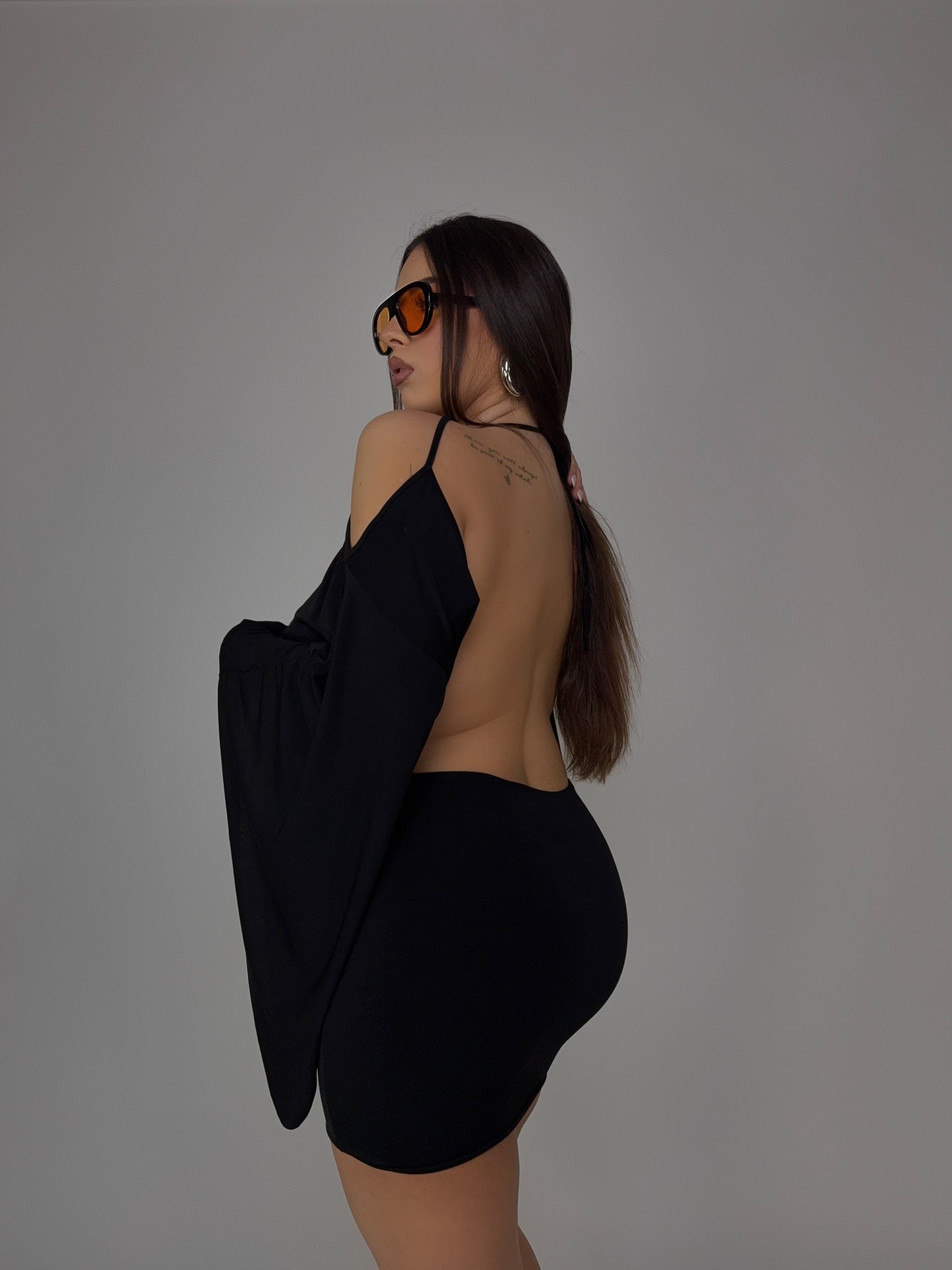 CURVY FIT - Ethereal-Black Dress