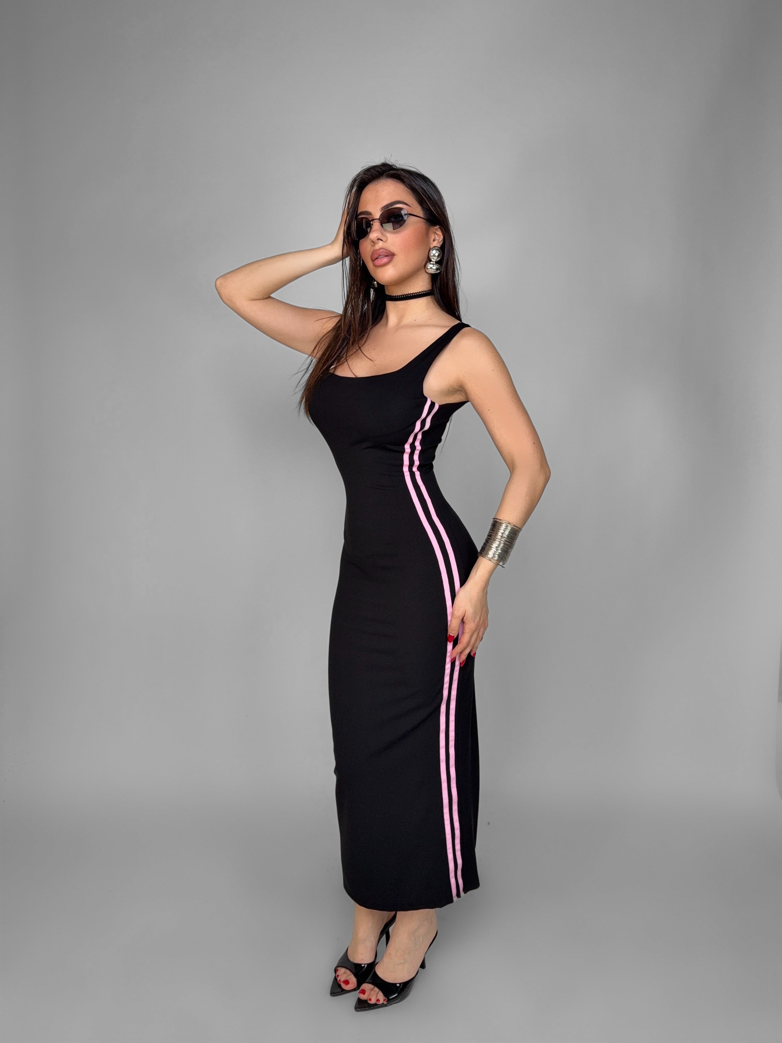 Abito Dual Stripe-Pink