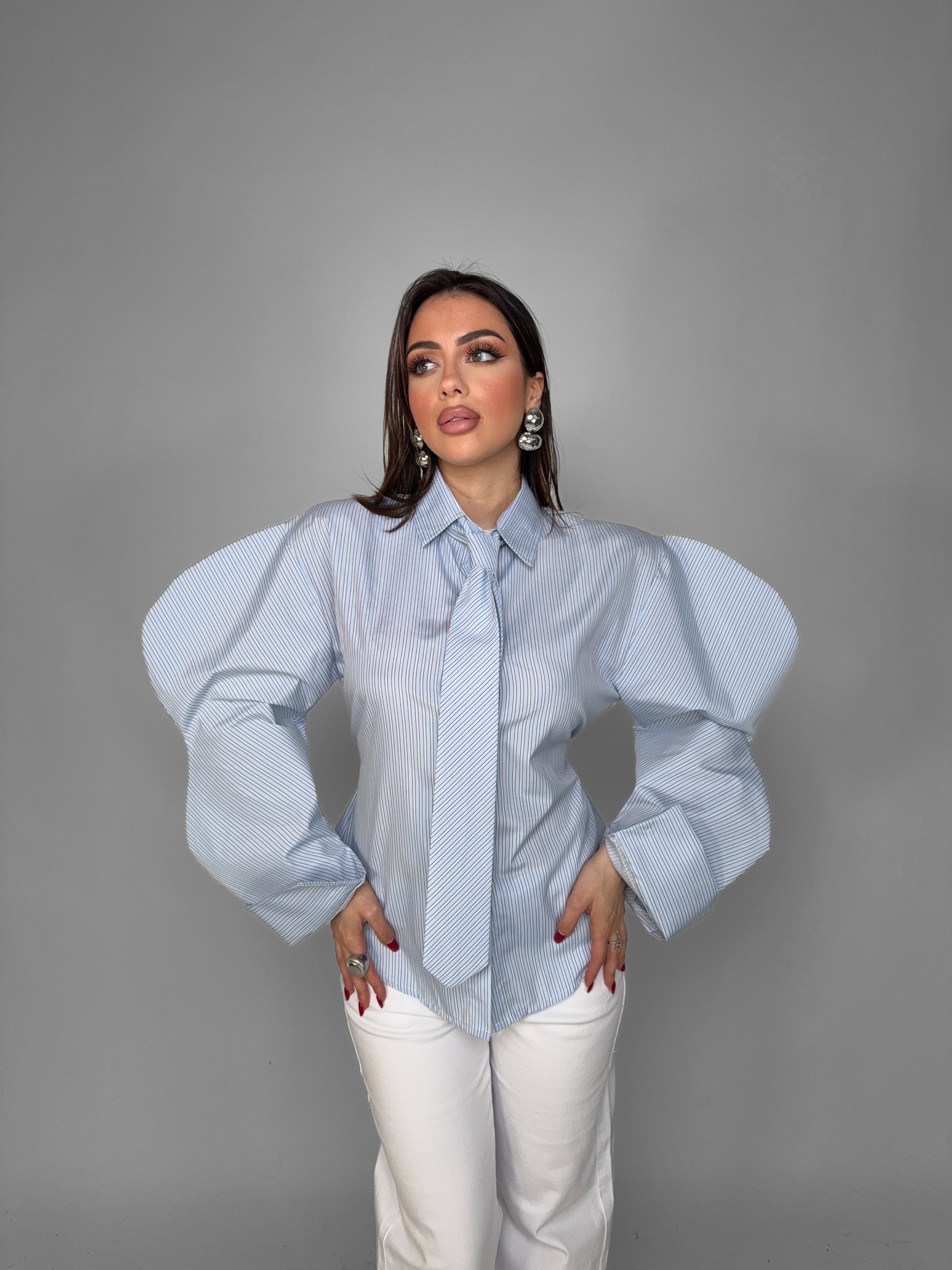 Camicia Tie Up-Jeans