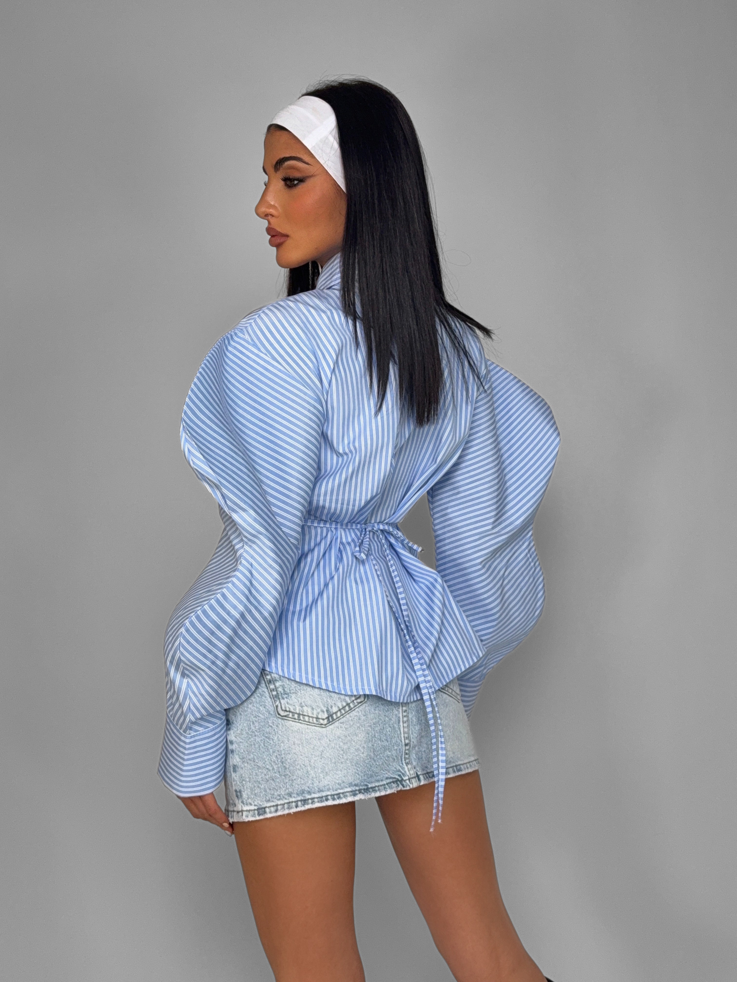 Camicia Tie Up-Light Blue