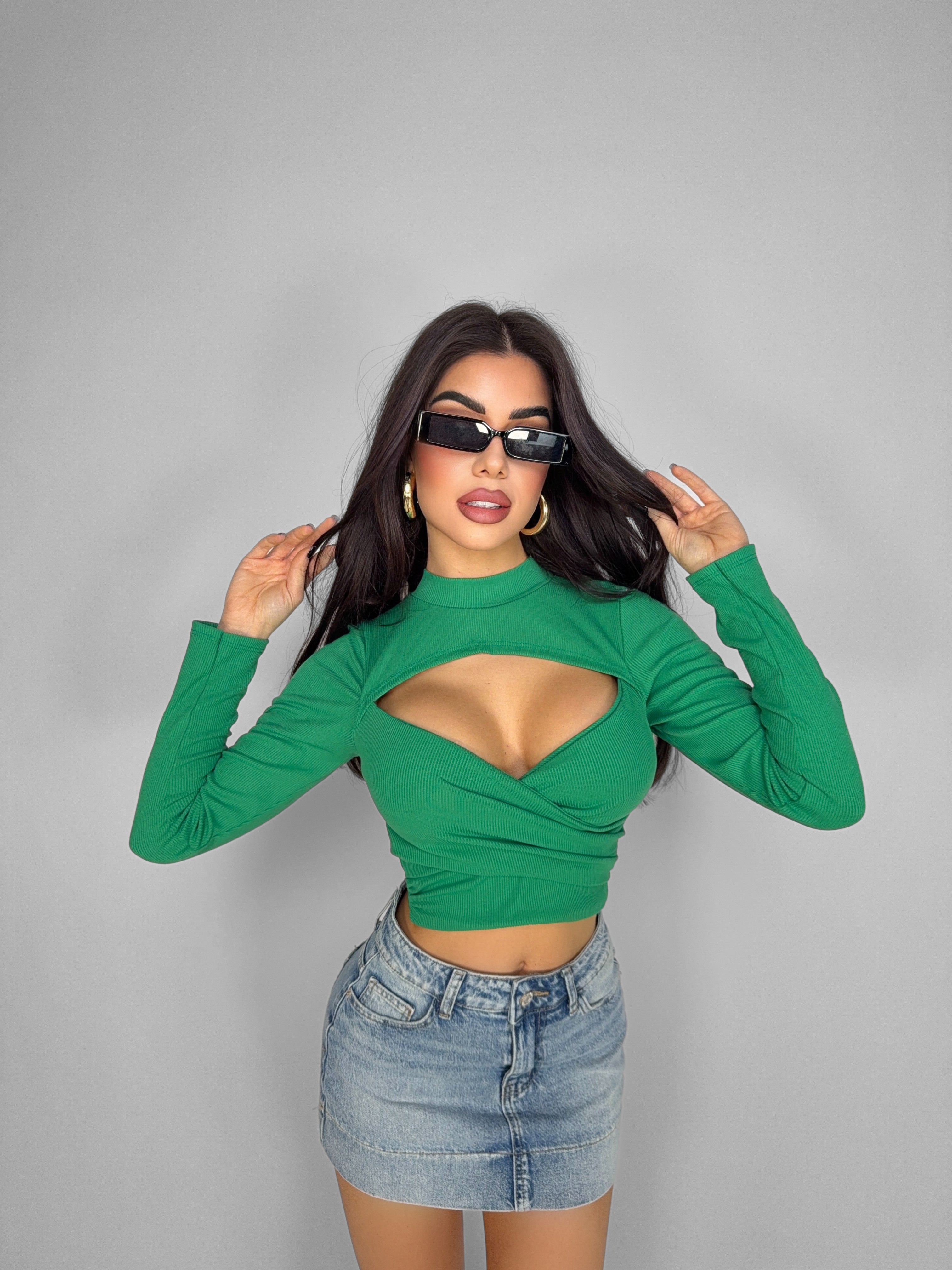 Top Open Bust-Green
