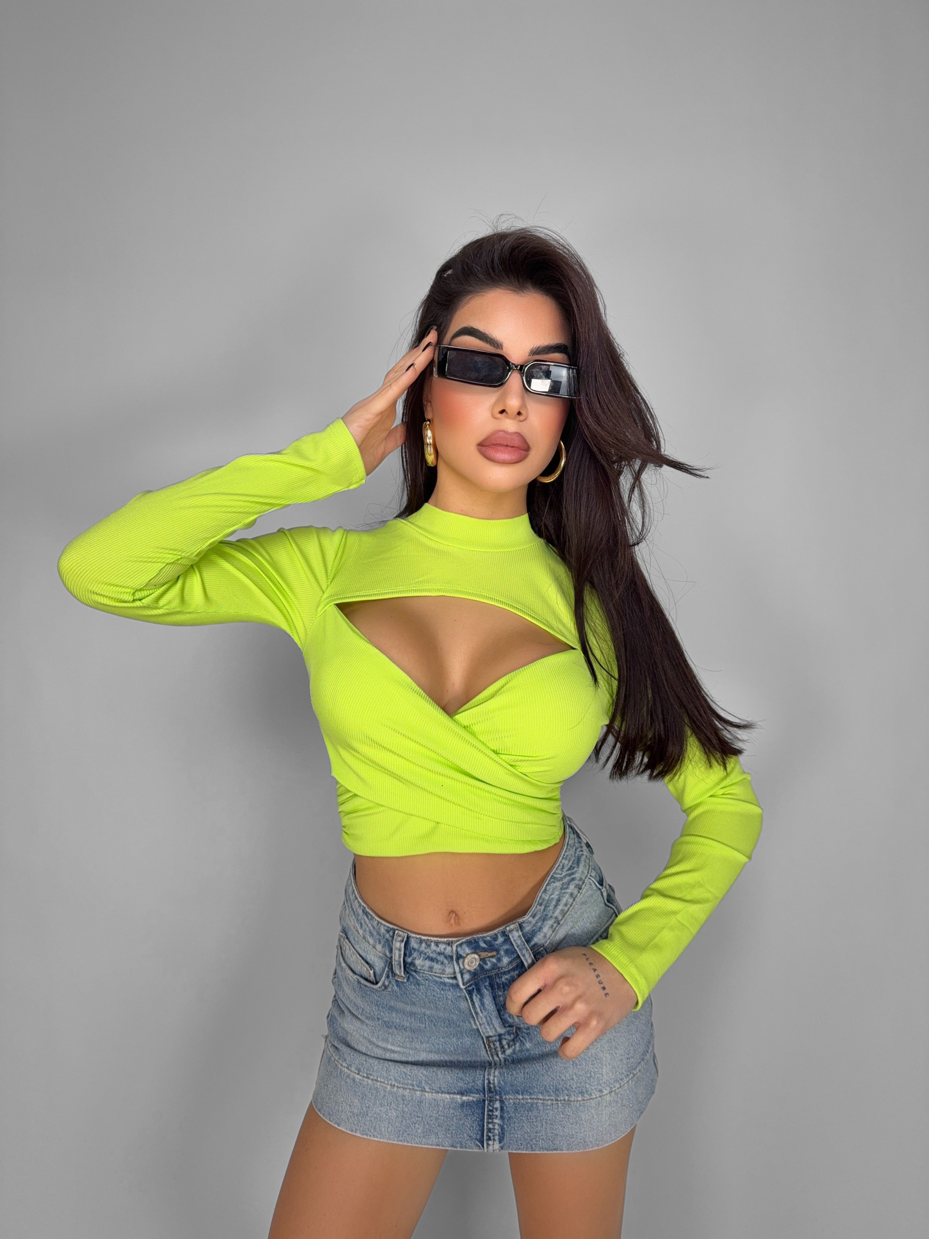 Top Open Bust-Lime