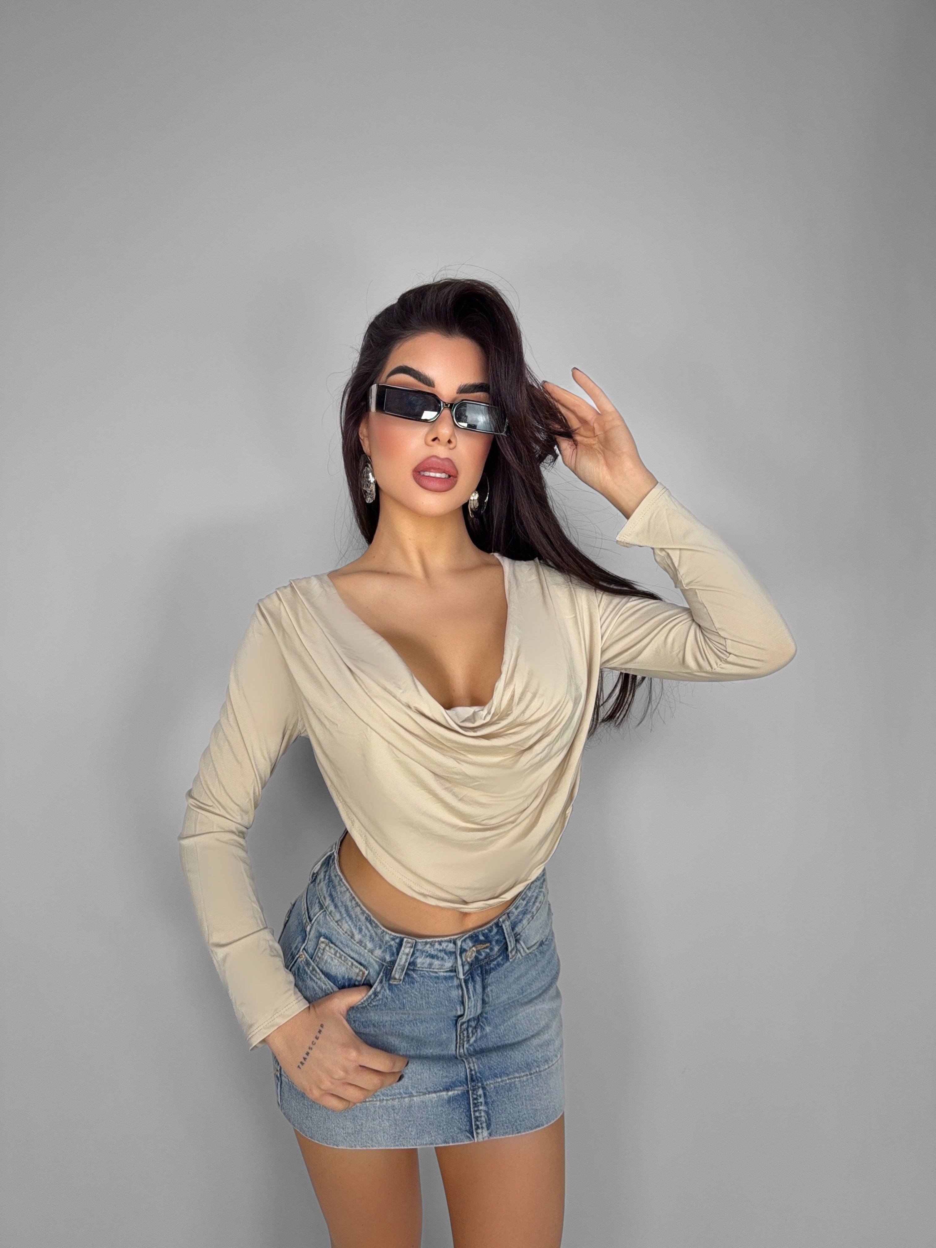 Top Minimal Crop-Beige