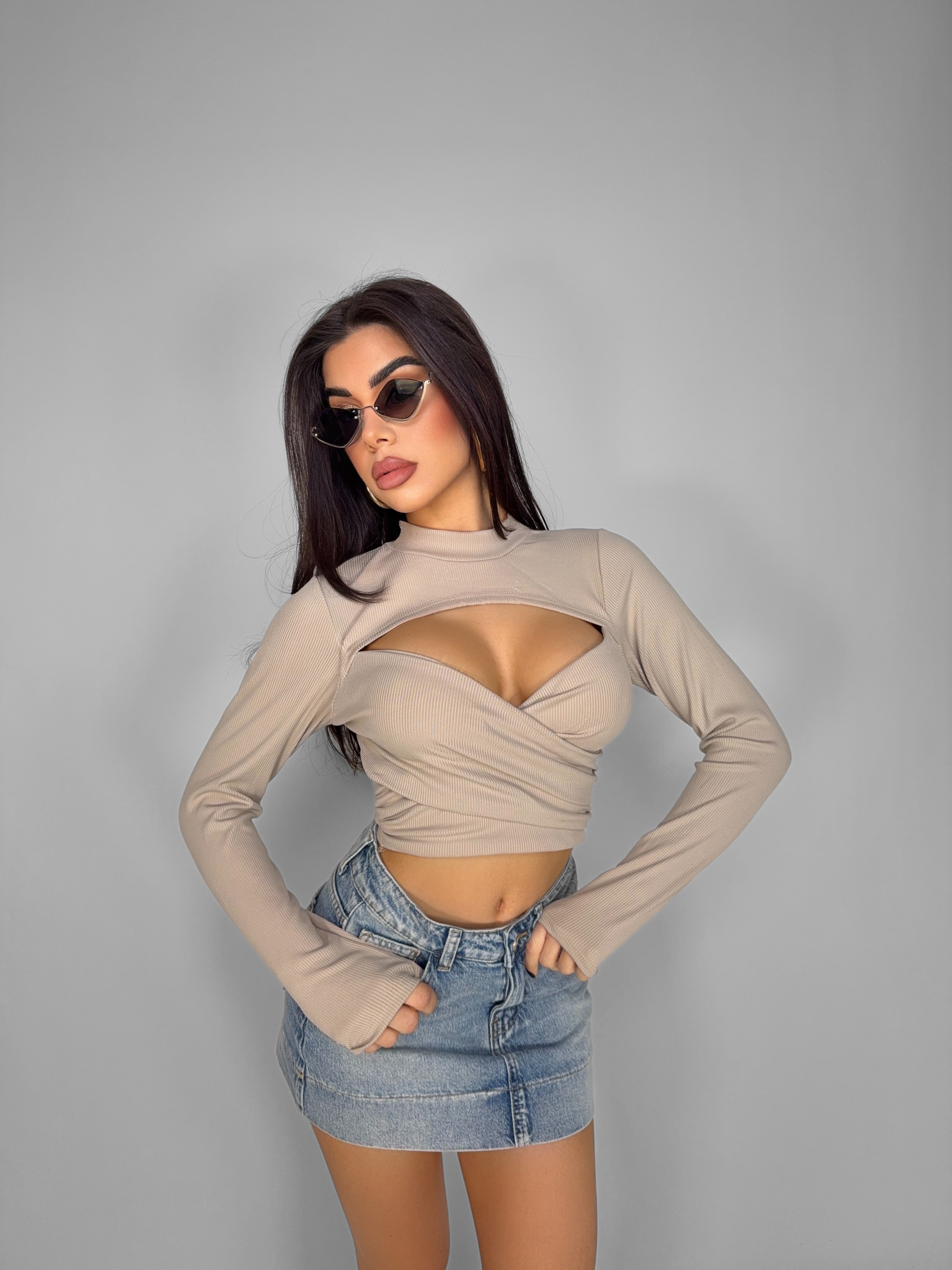 Top Open Bust-Beige