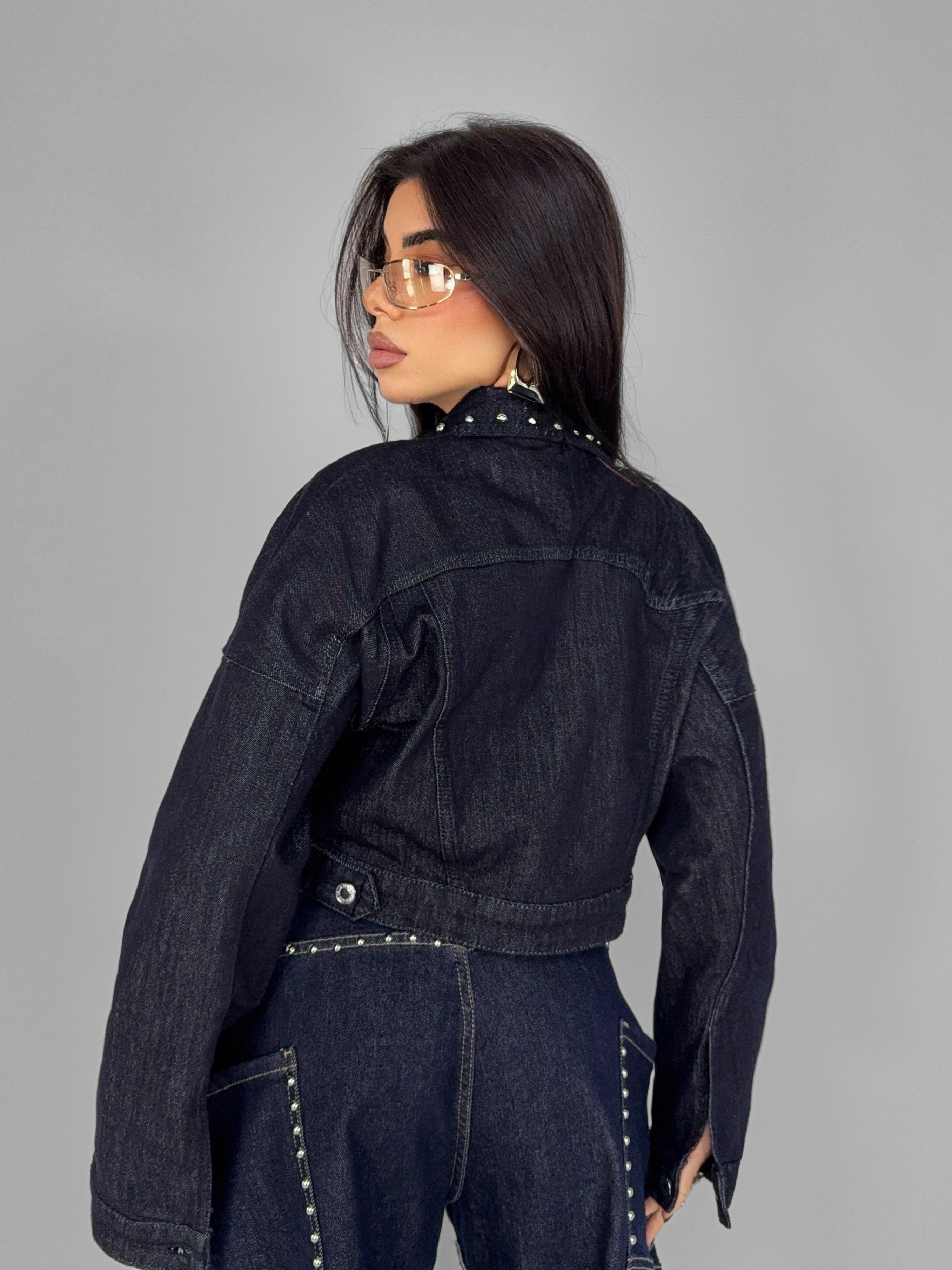 Giacca Crop Studded