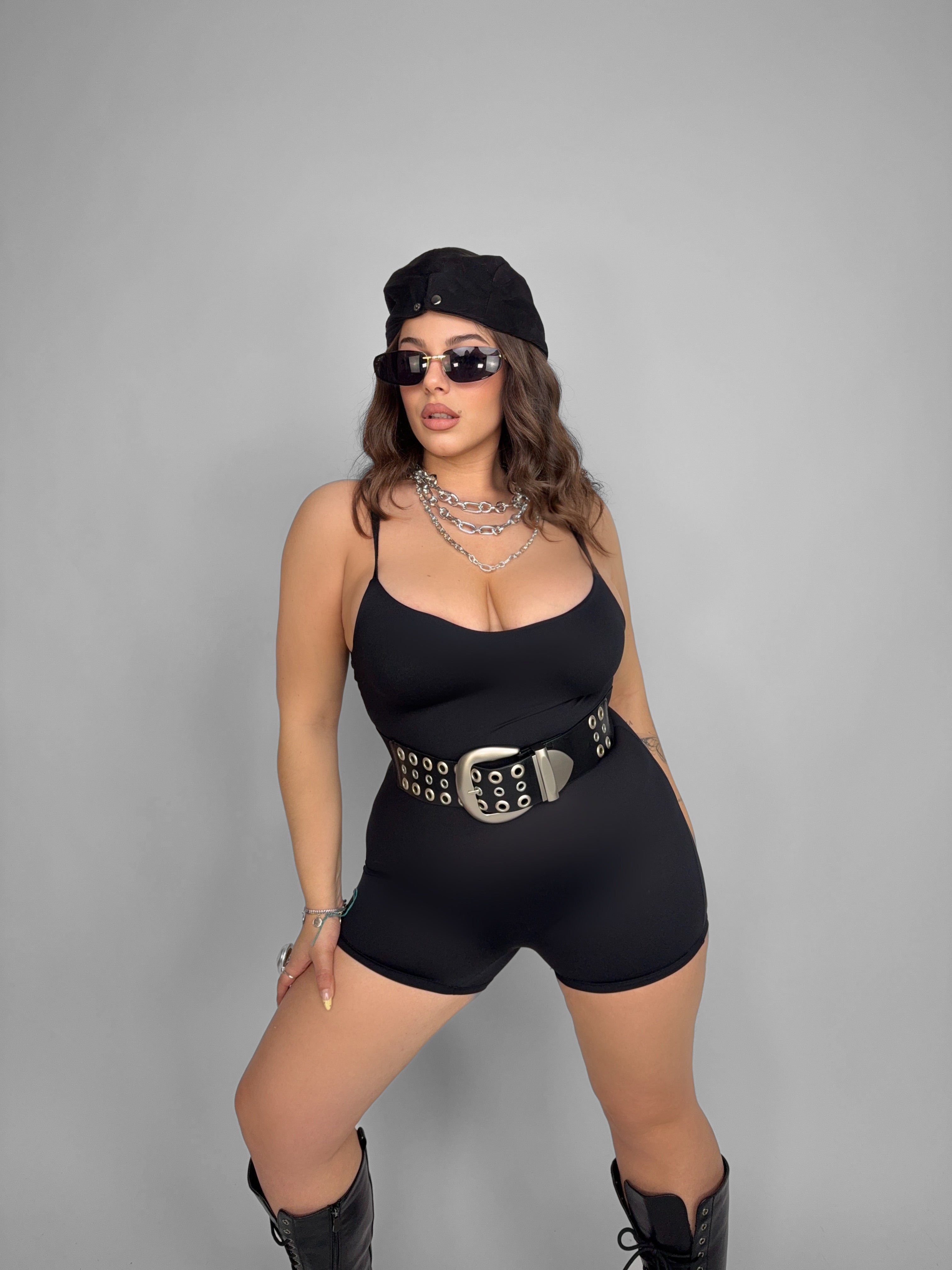 CURVY FIT - Tuta Minimalist-Black