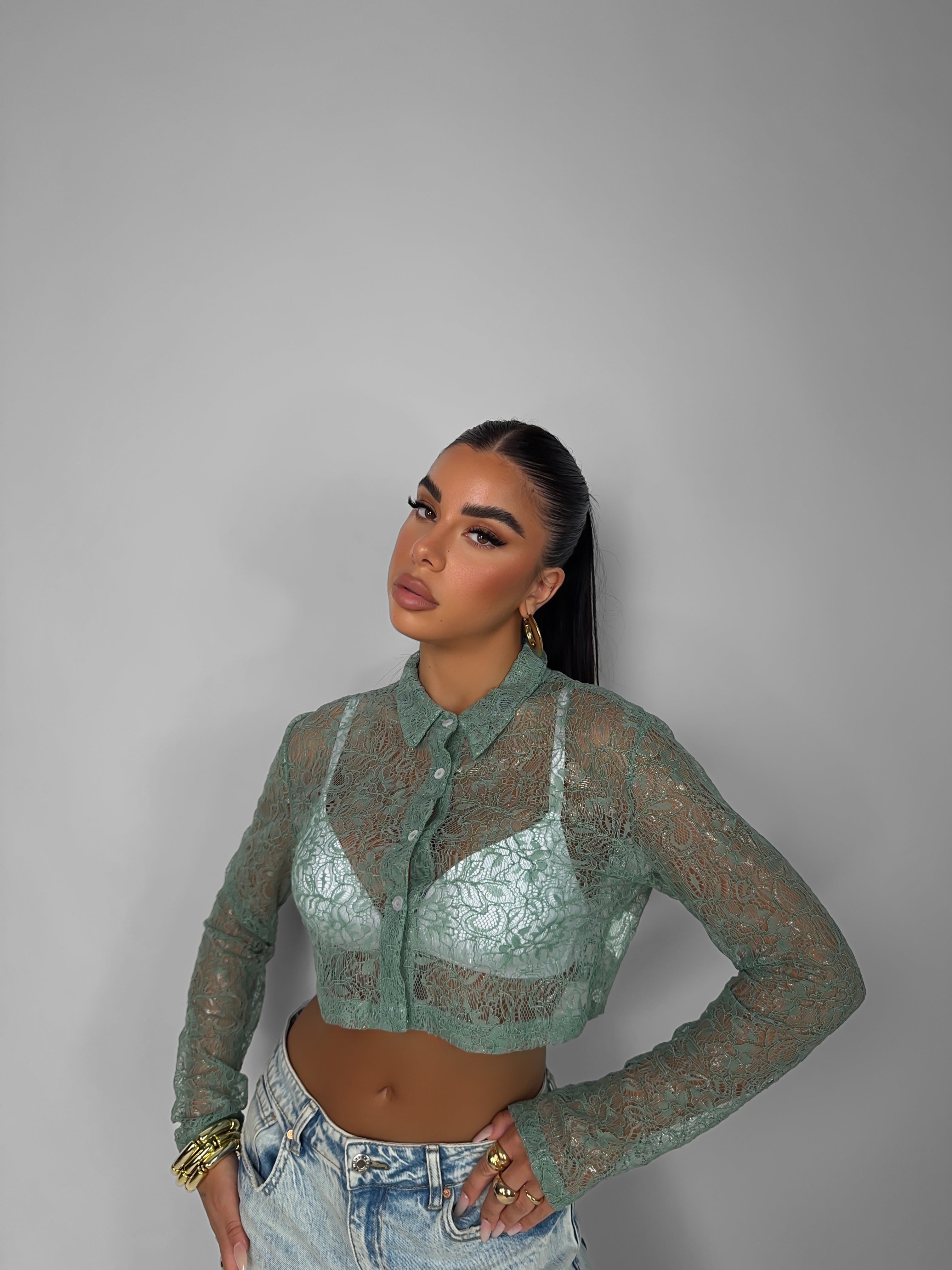 Camicia Crop Transparent