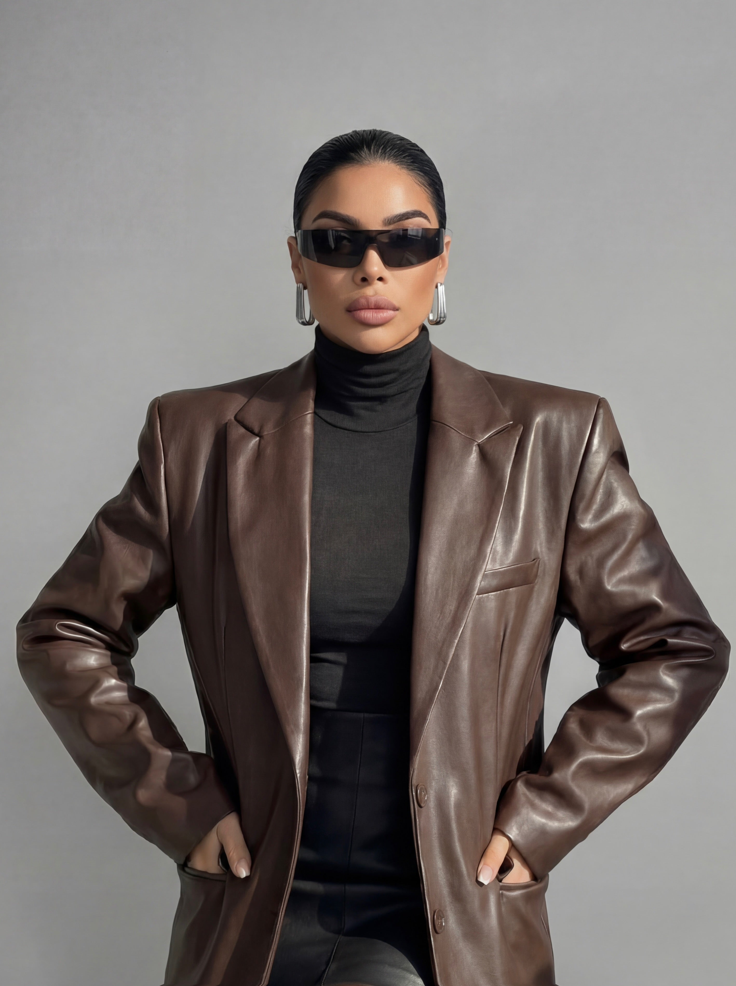 Giacca Leather - Brown