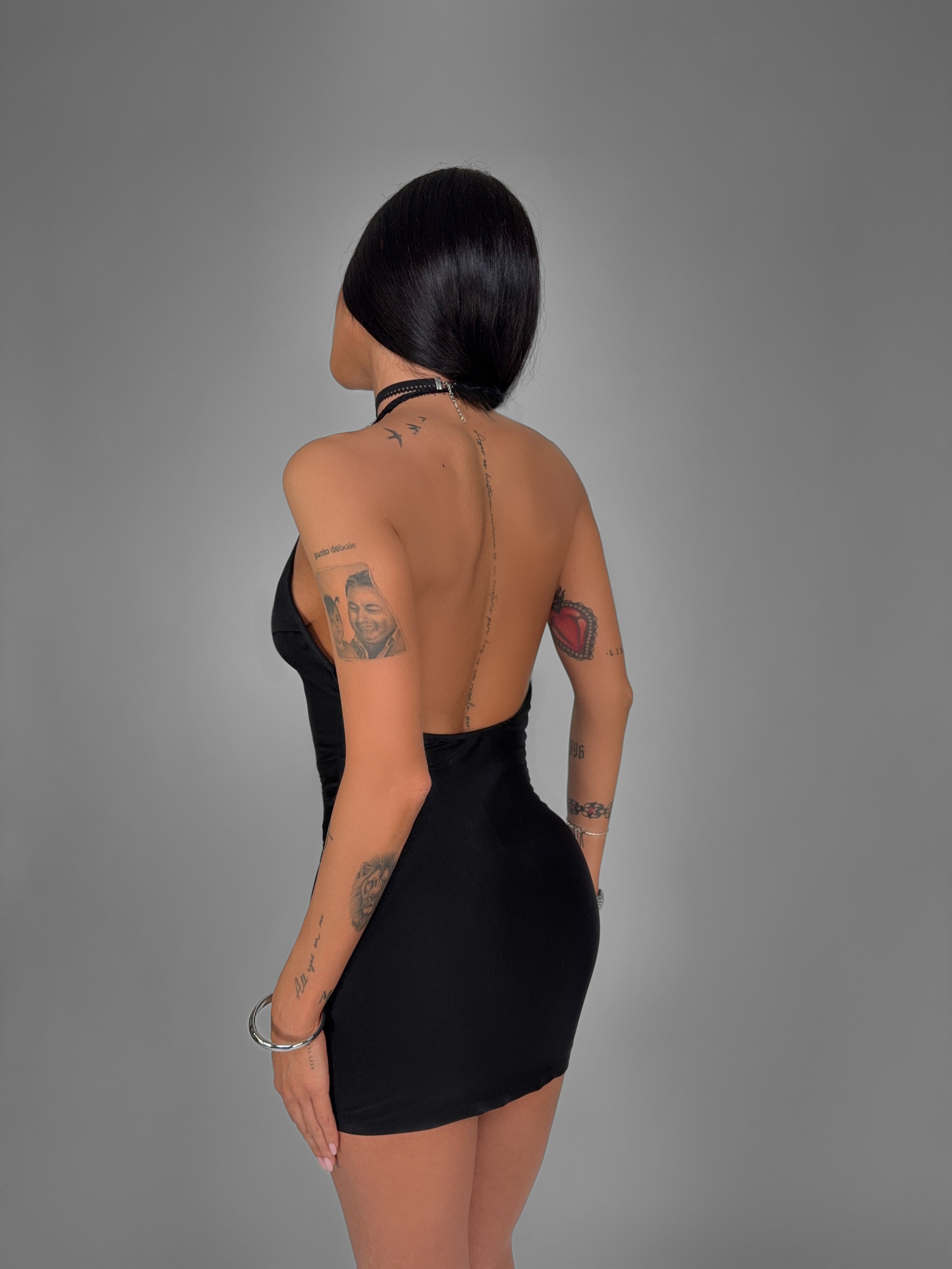 Abito Glam Satin-Black