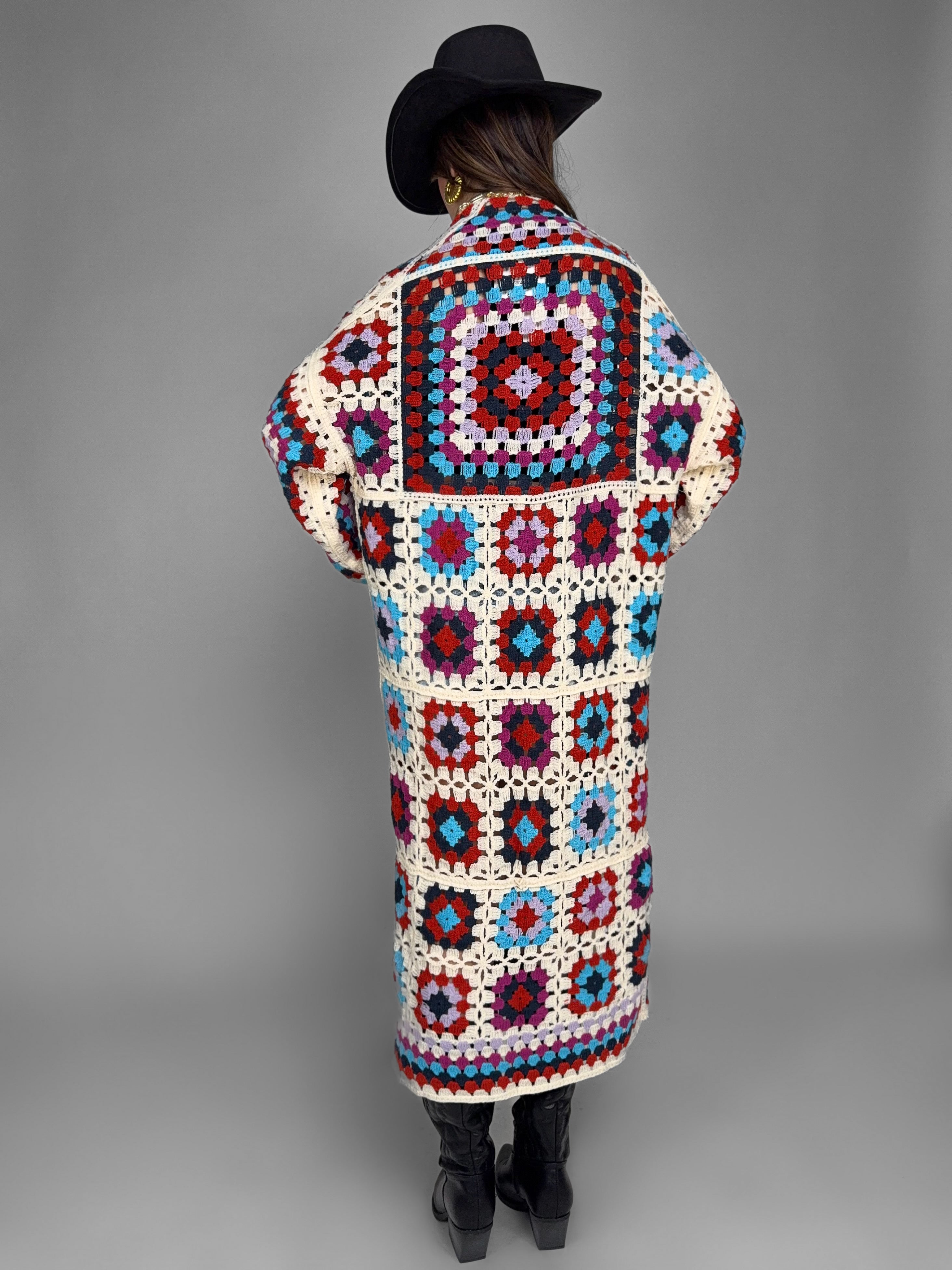 Maxi Cardigan Tribal Crochet