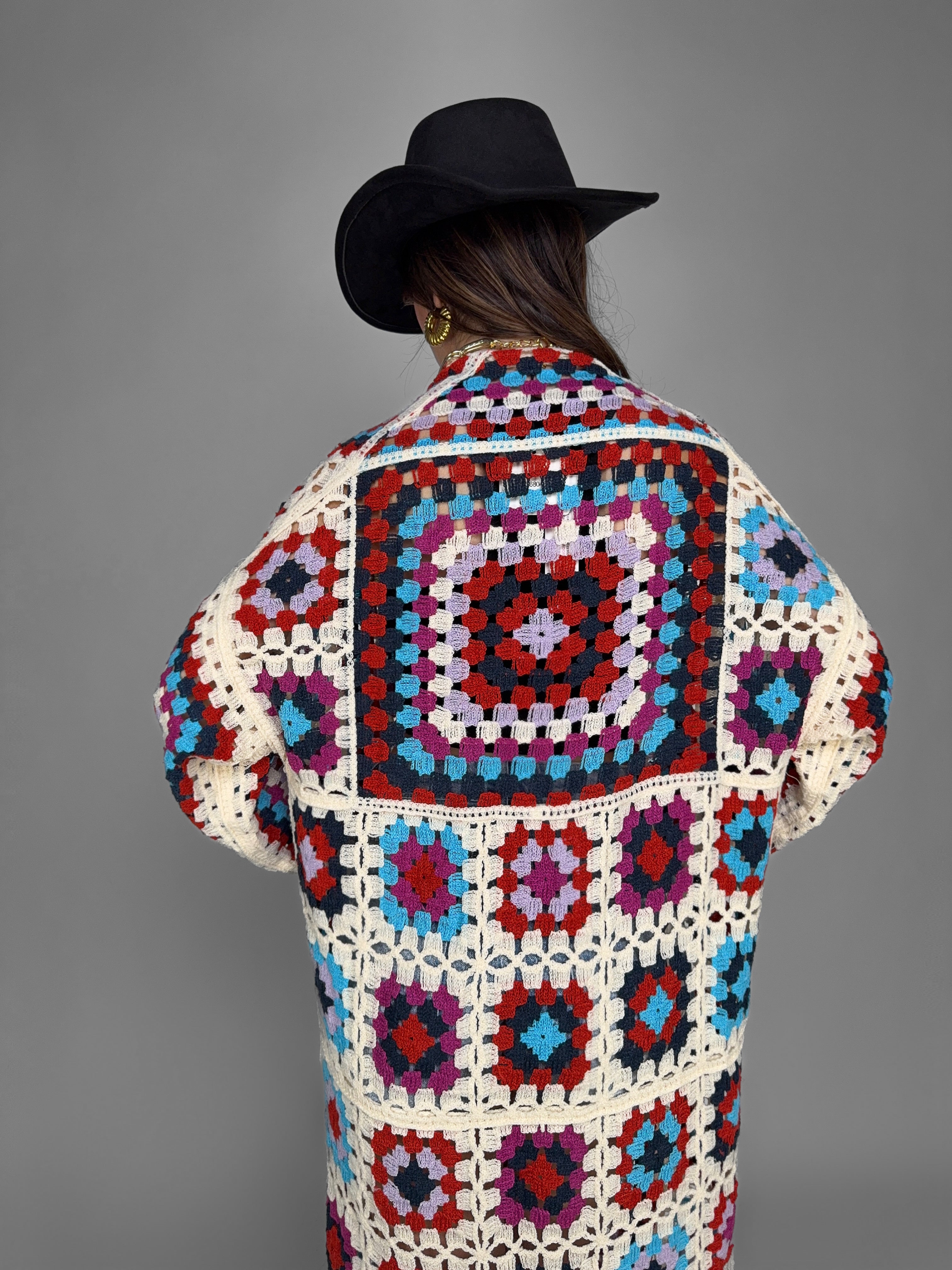 Maxi Cardigan Tribal Crochet