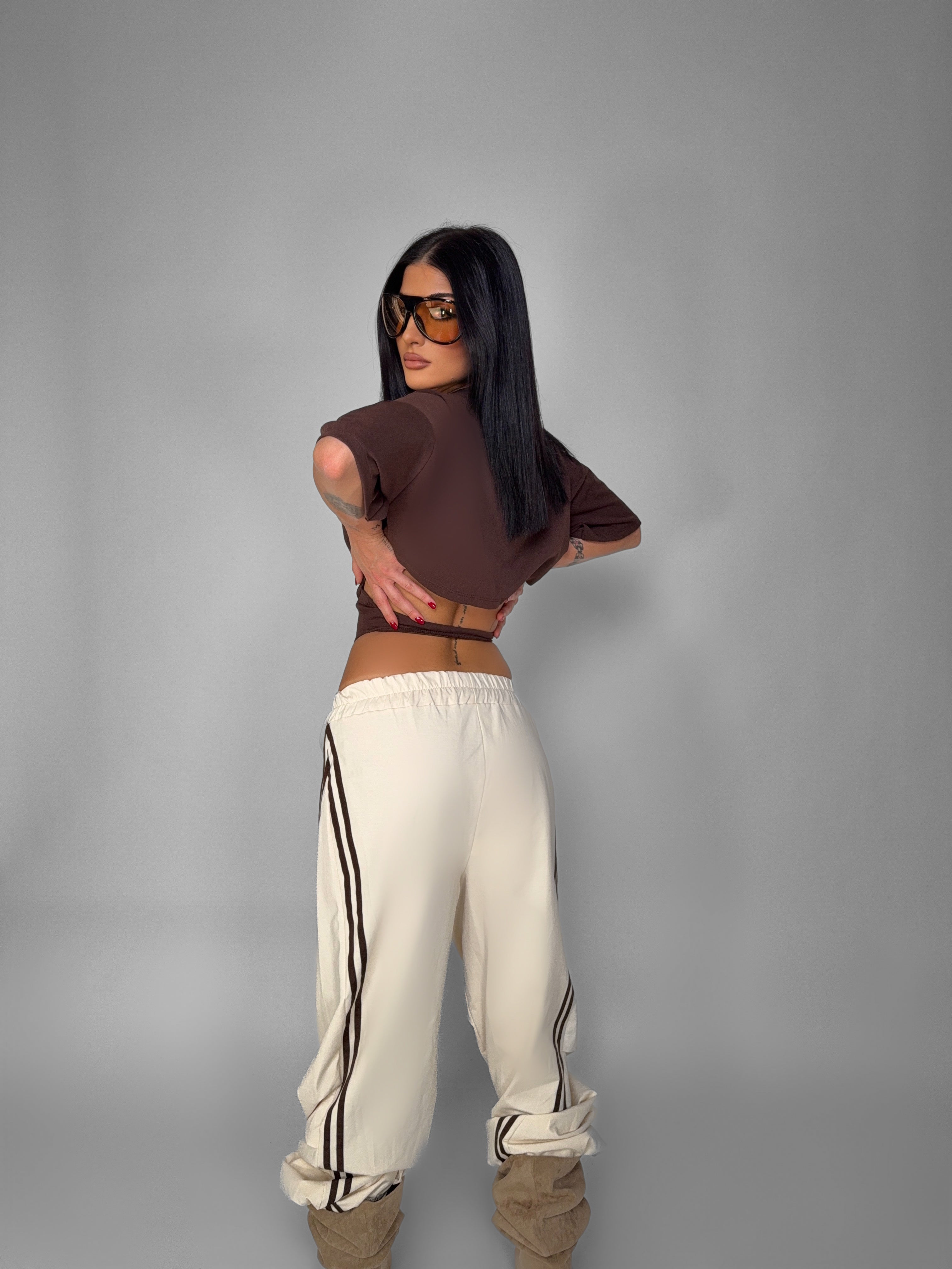 Pantalone Stripe Chic-Beige