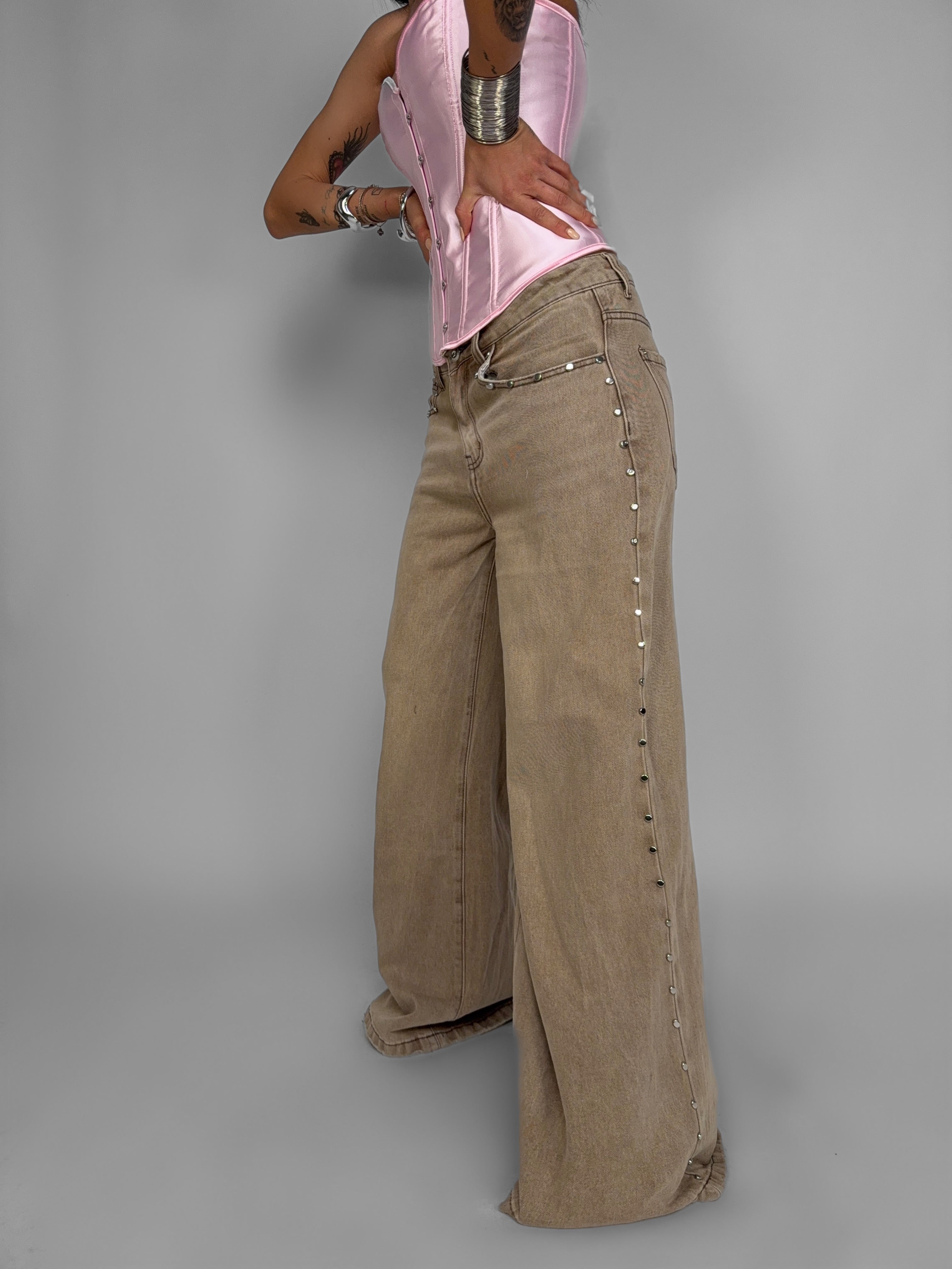 Jeans Beige Stud