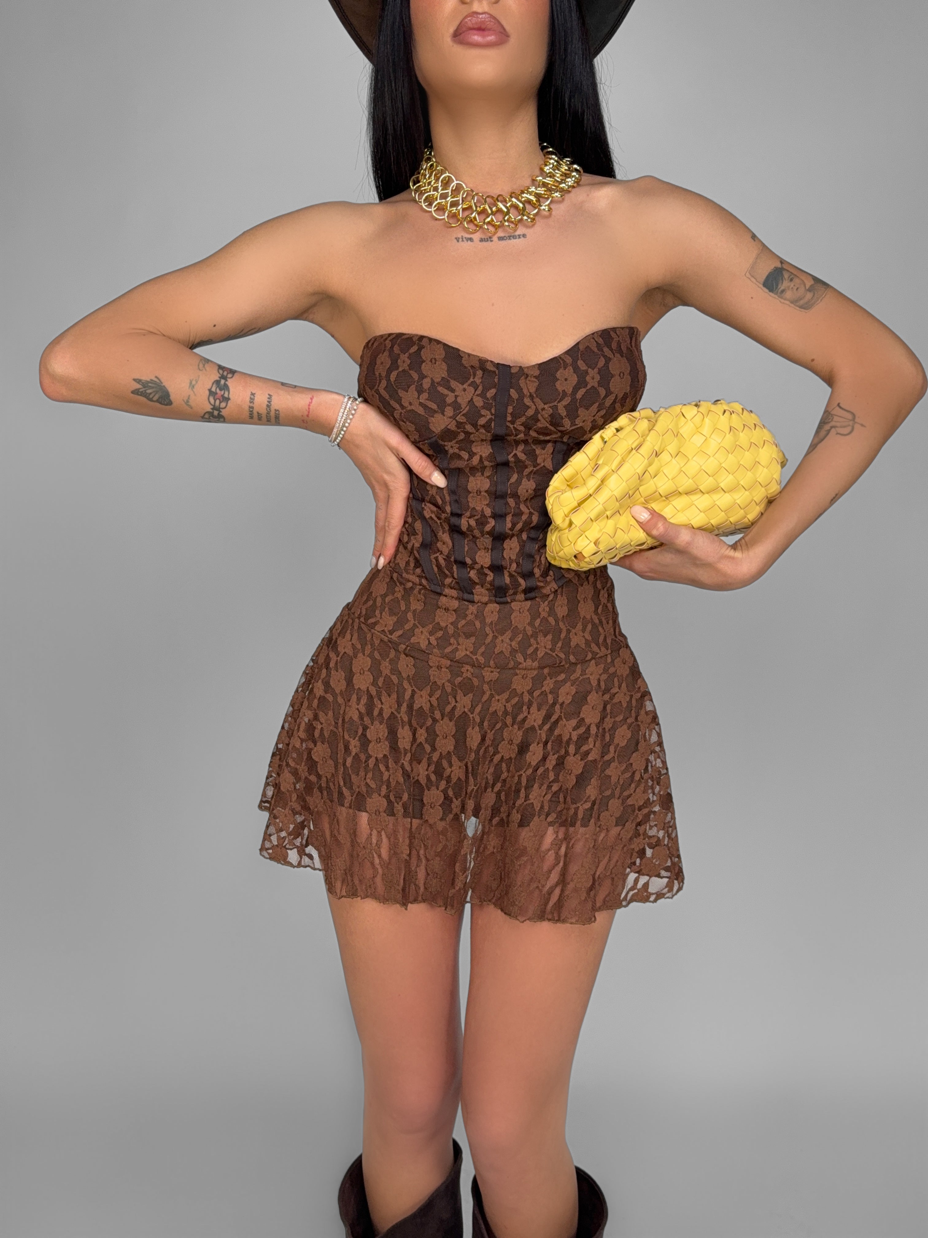 Gonna Sheer Lace-Brown