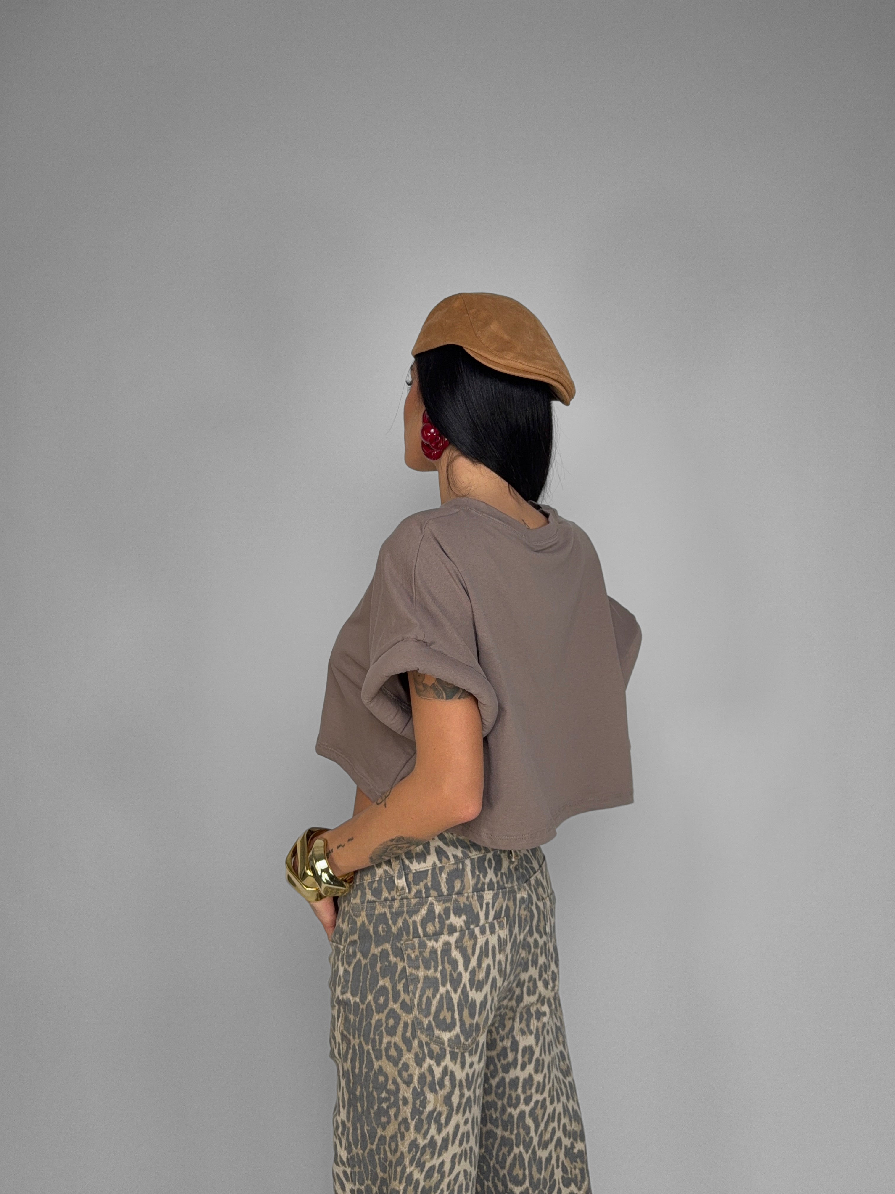 Maglia Structured Crop-Fango