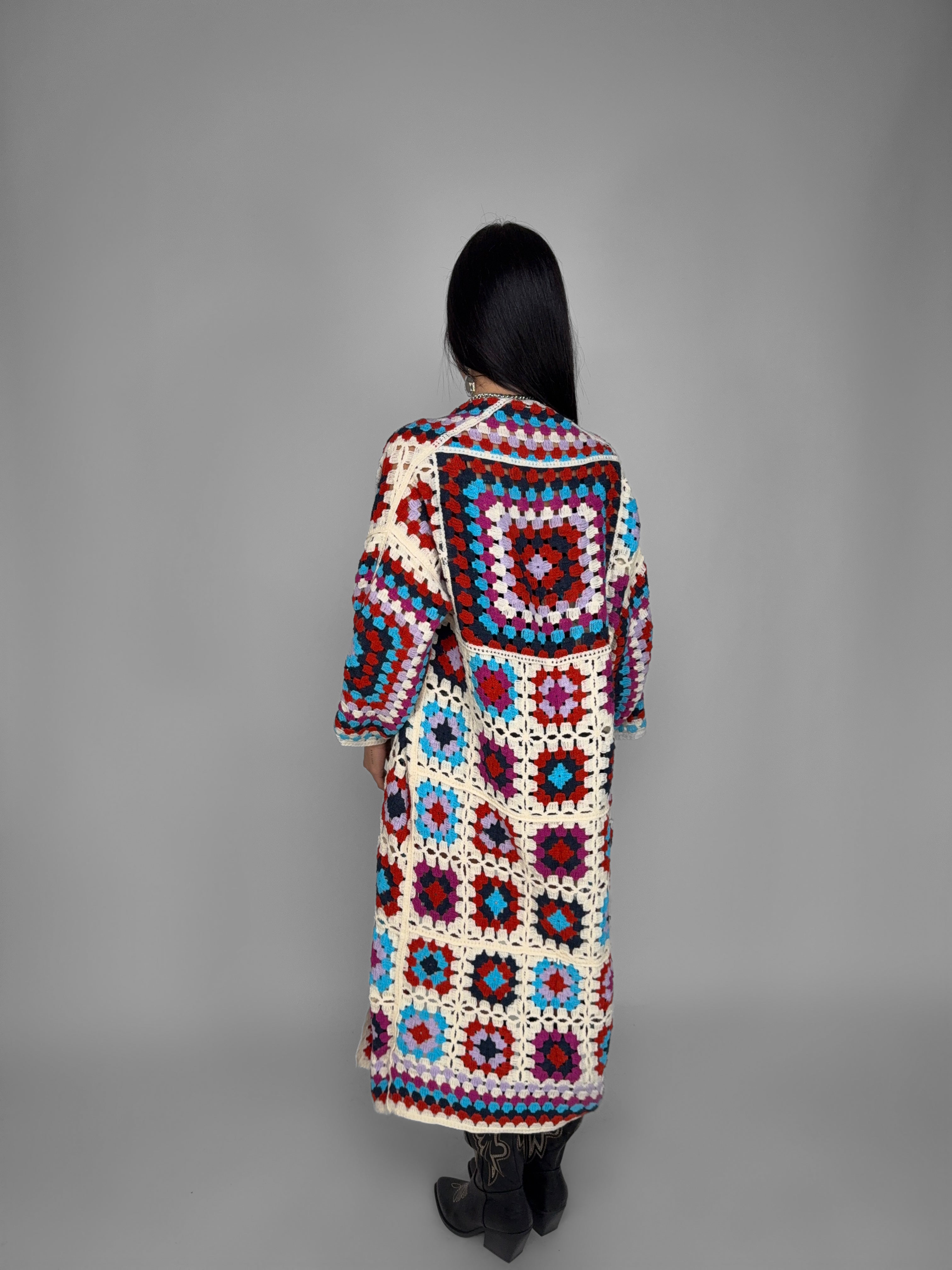 Maxi Cardigan Tribal Crochet