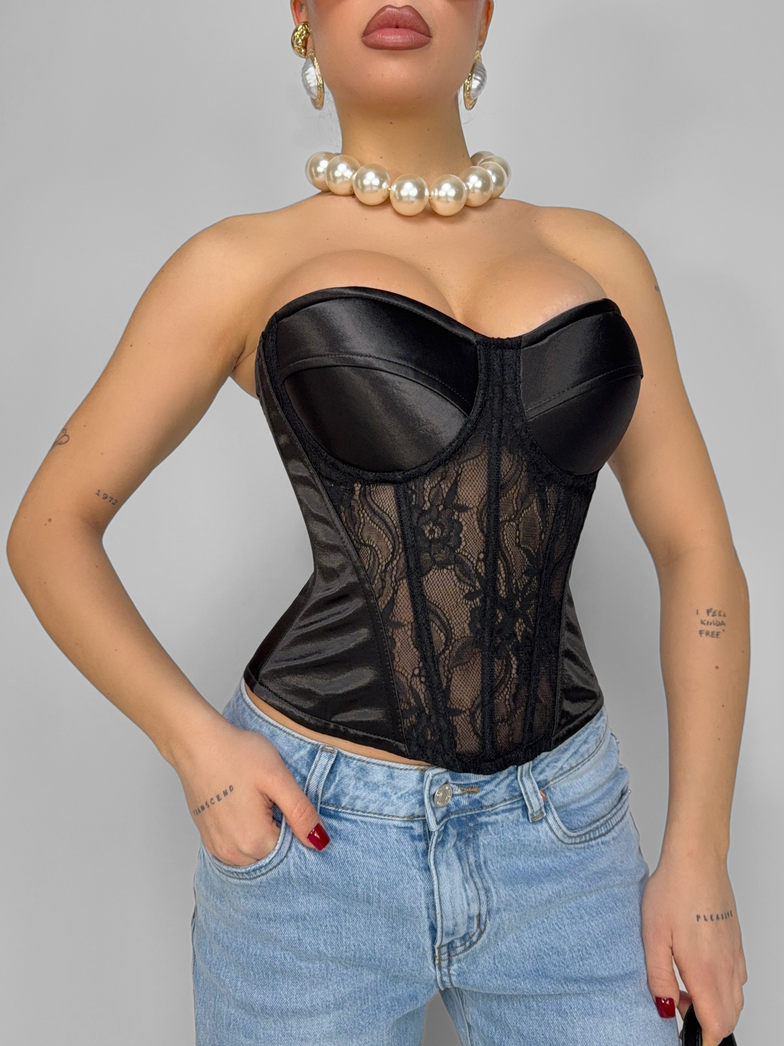 Corset Satin Glow-Black