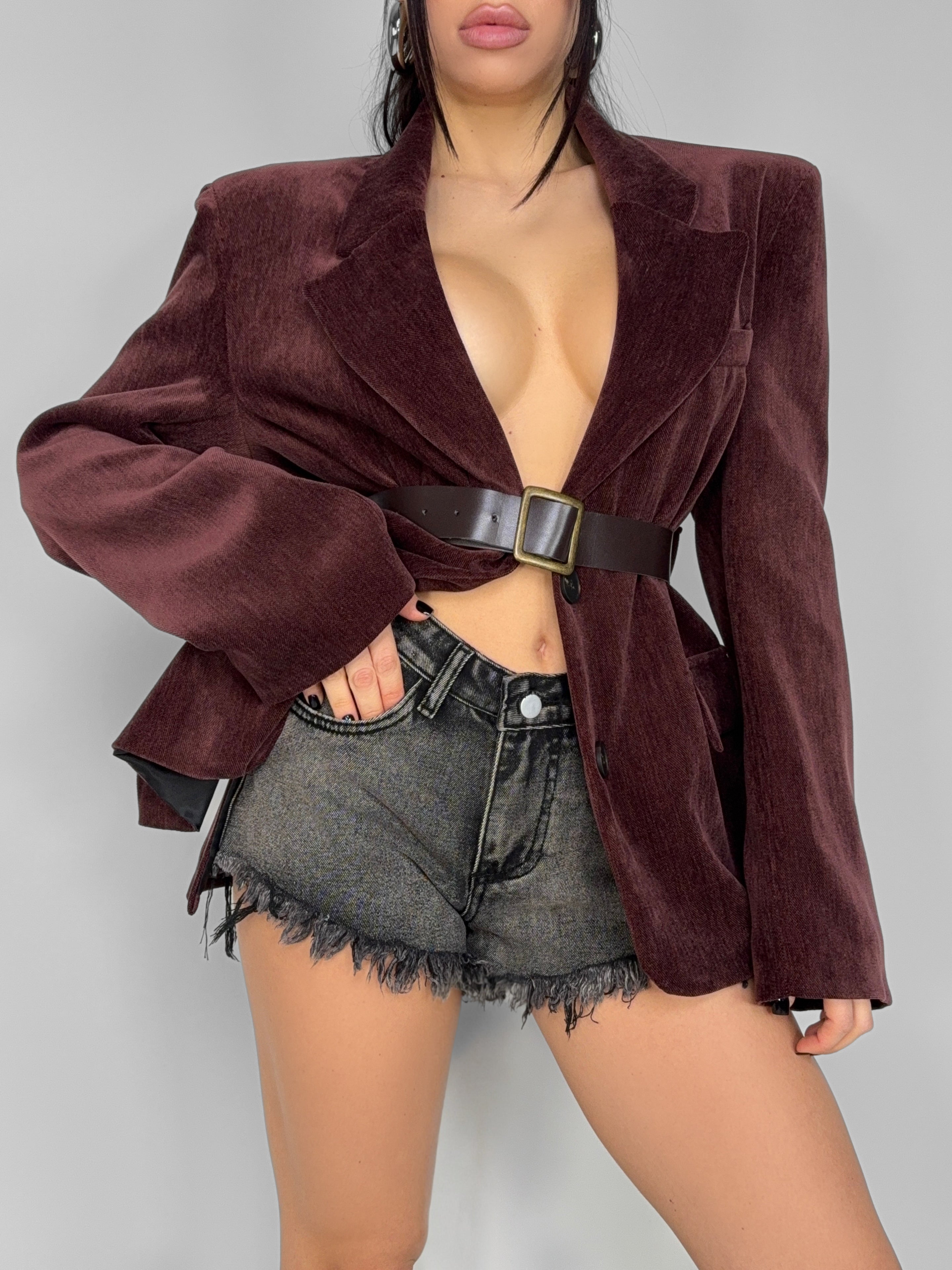 Frayed Denim Shorts - Black