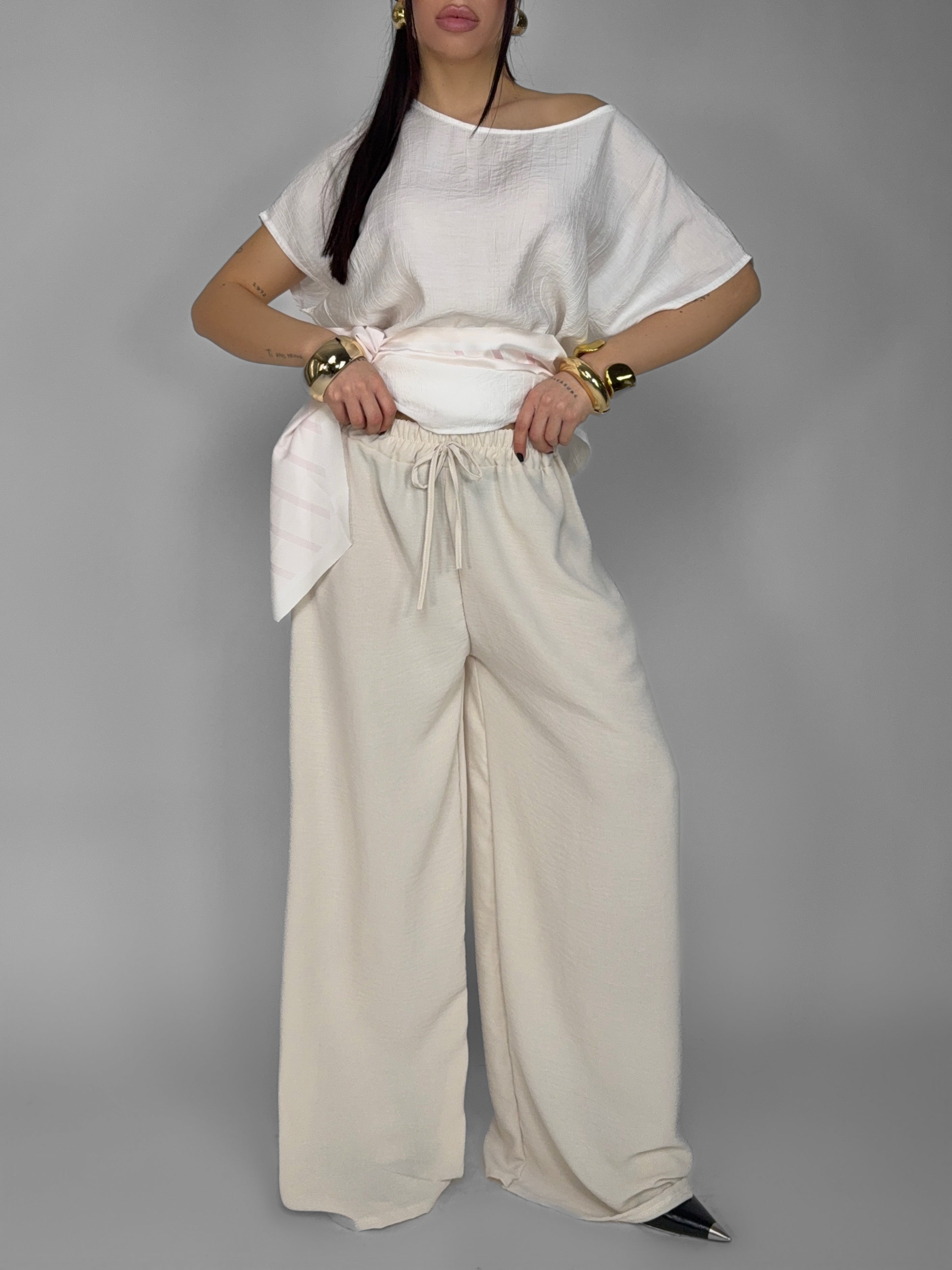 Pantalone Refined Line-Beige