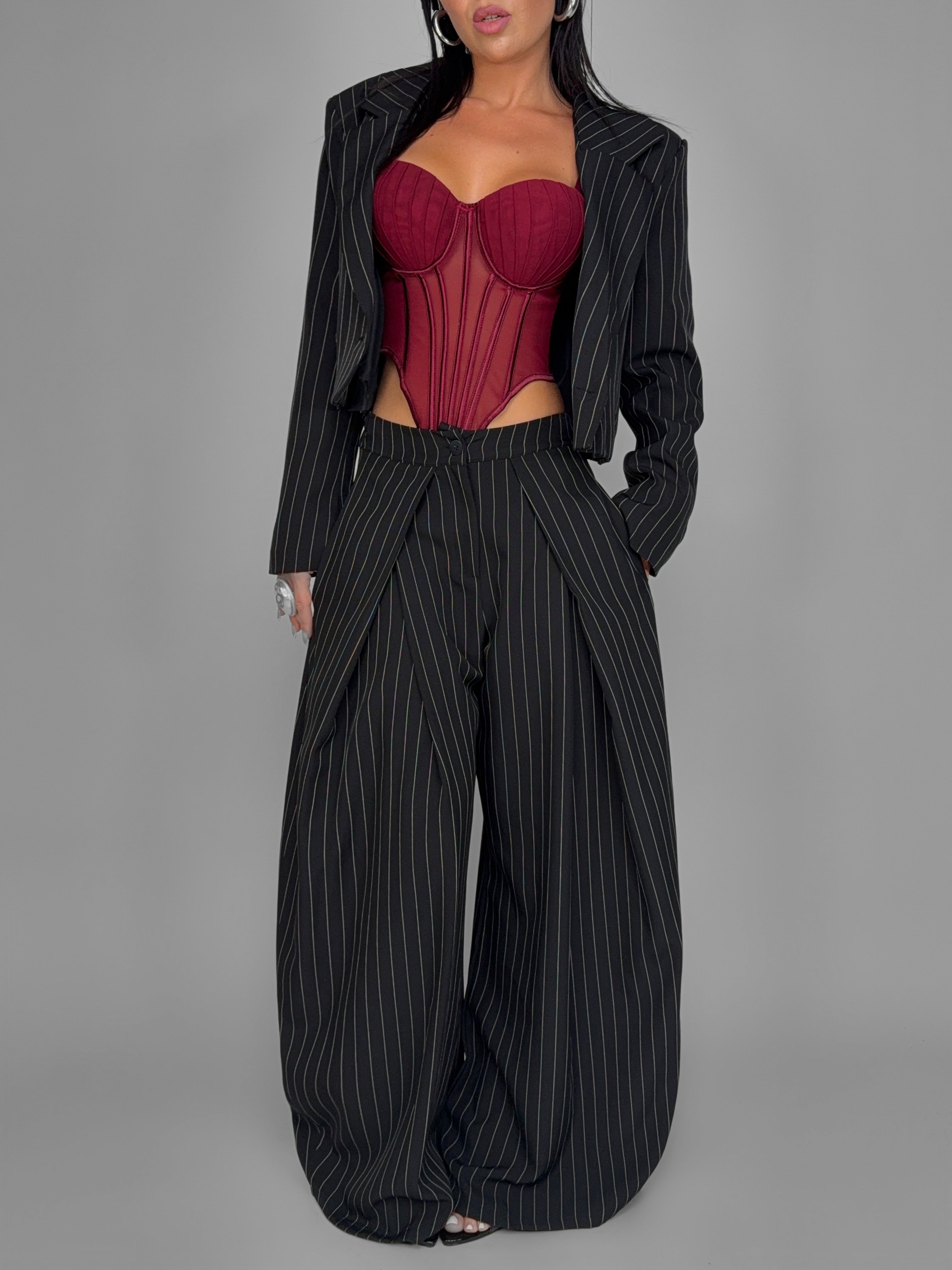 Pantalone Stripe-Black