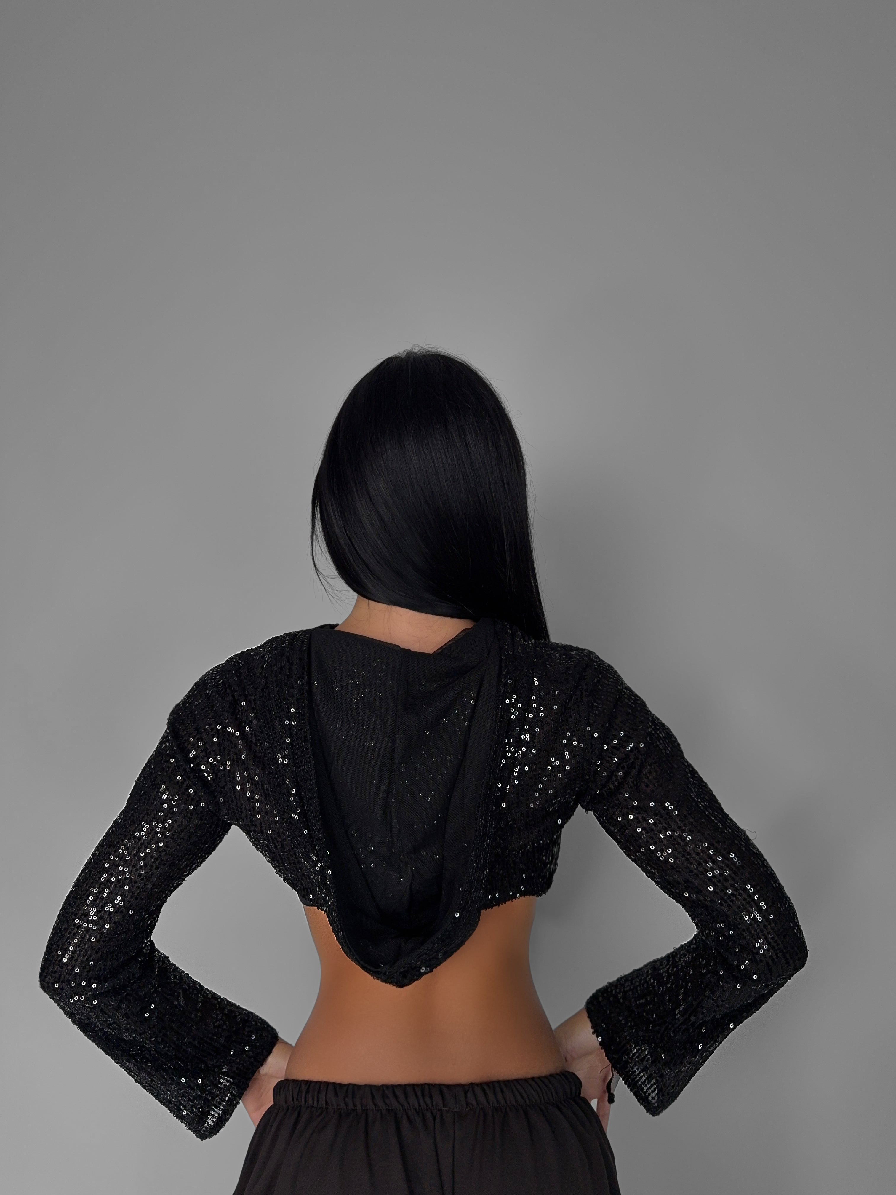 Maglia Crop Paillettes