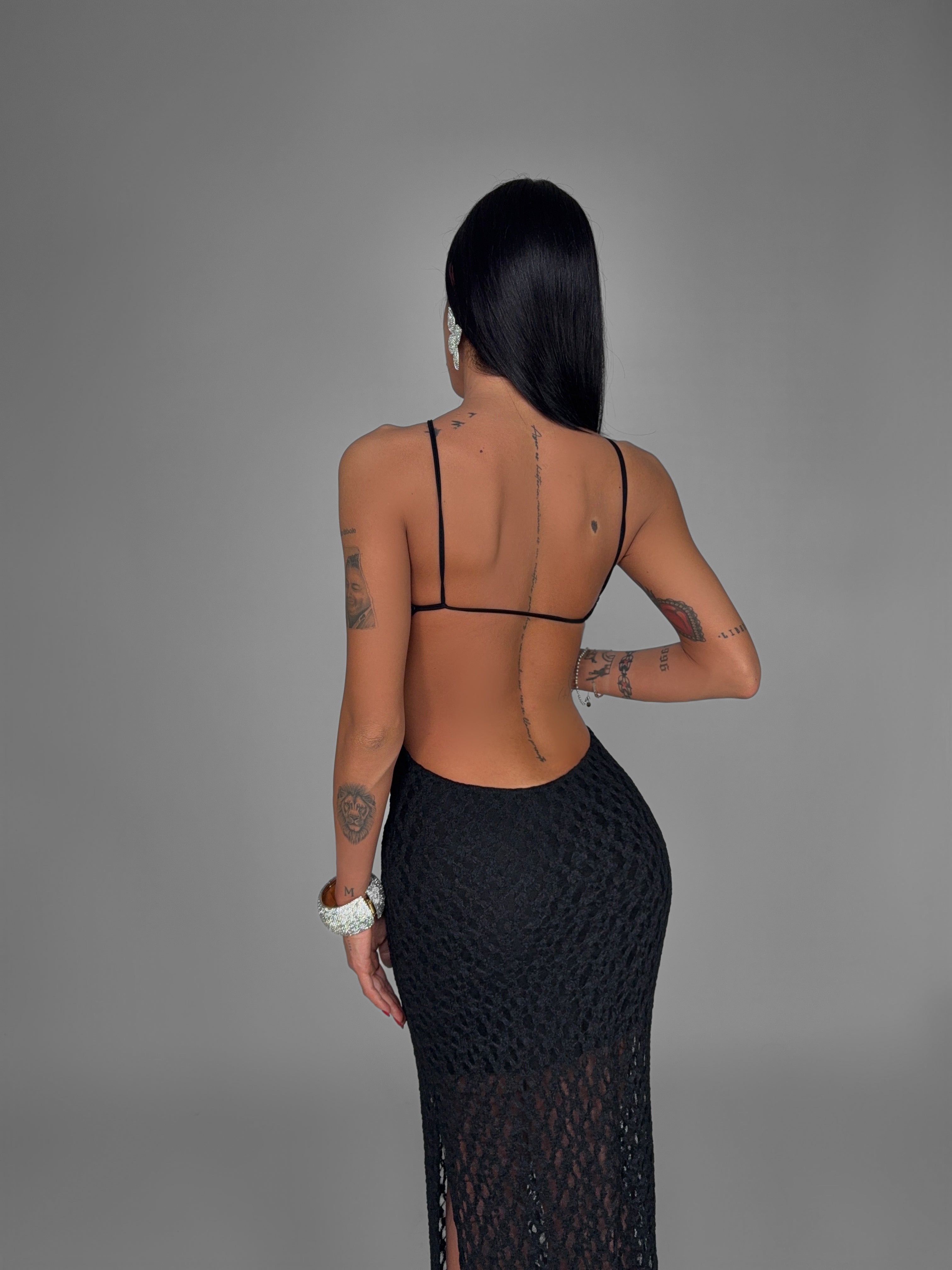 Abito Lace Glow-Black