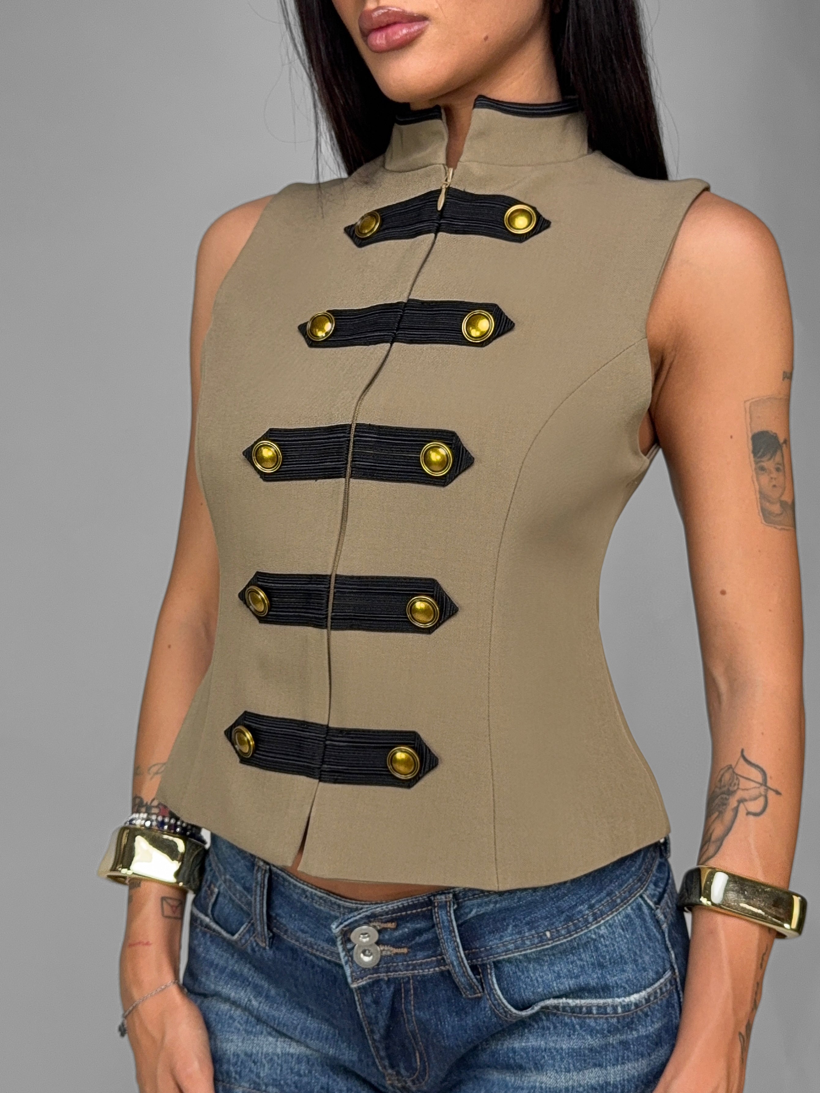 Top Gold Button Double-Green