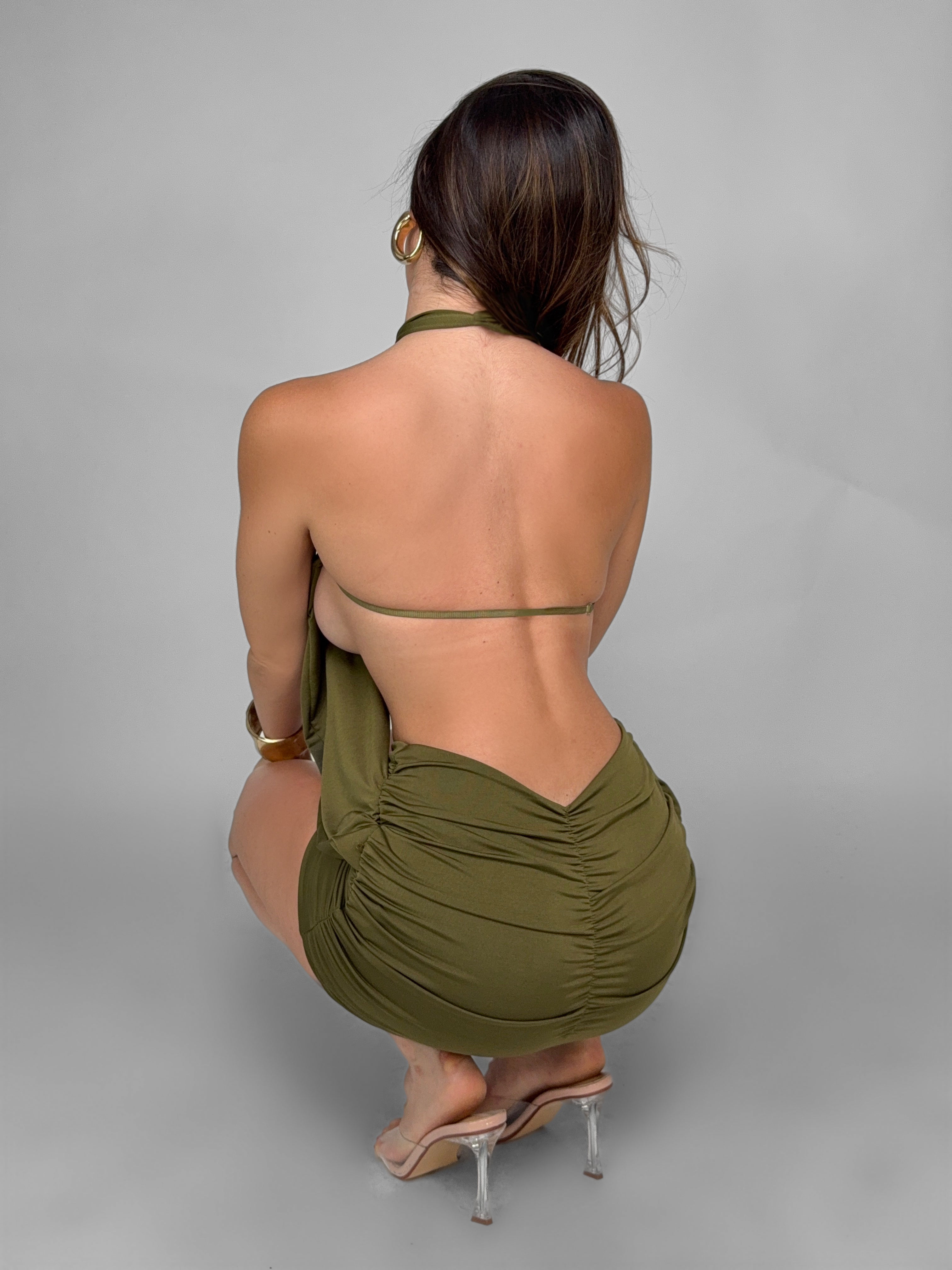 Abito Wrap Effect-Green