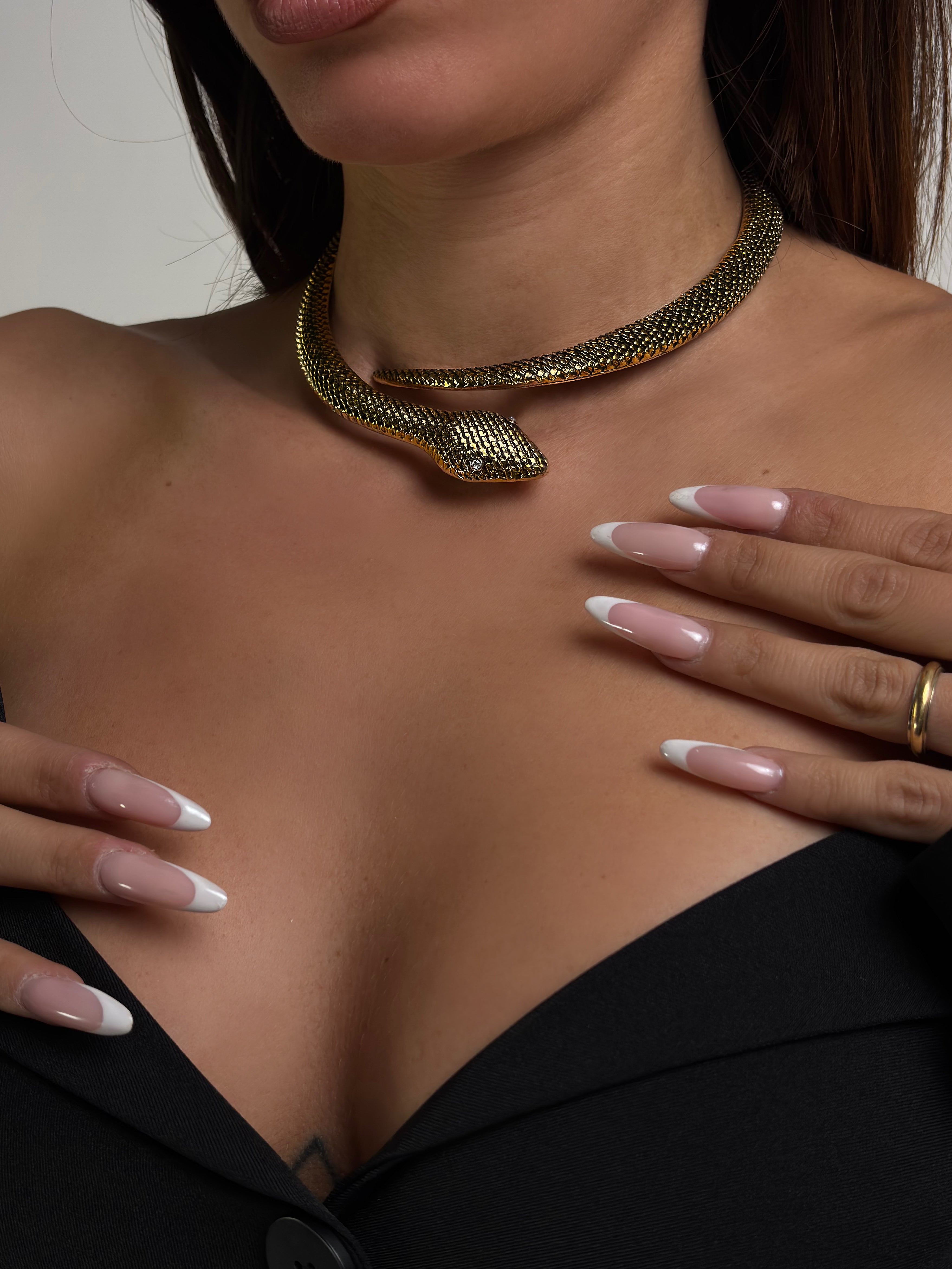 Collana Entwined Snake-Gold