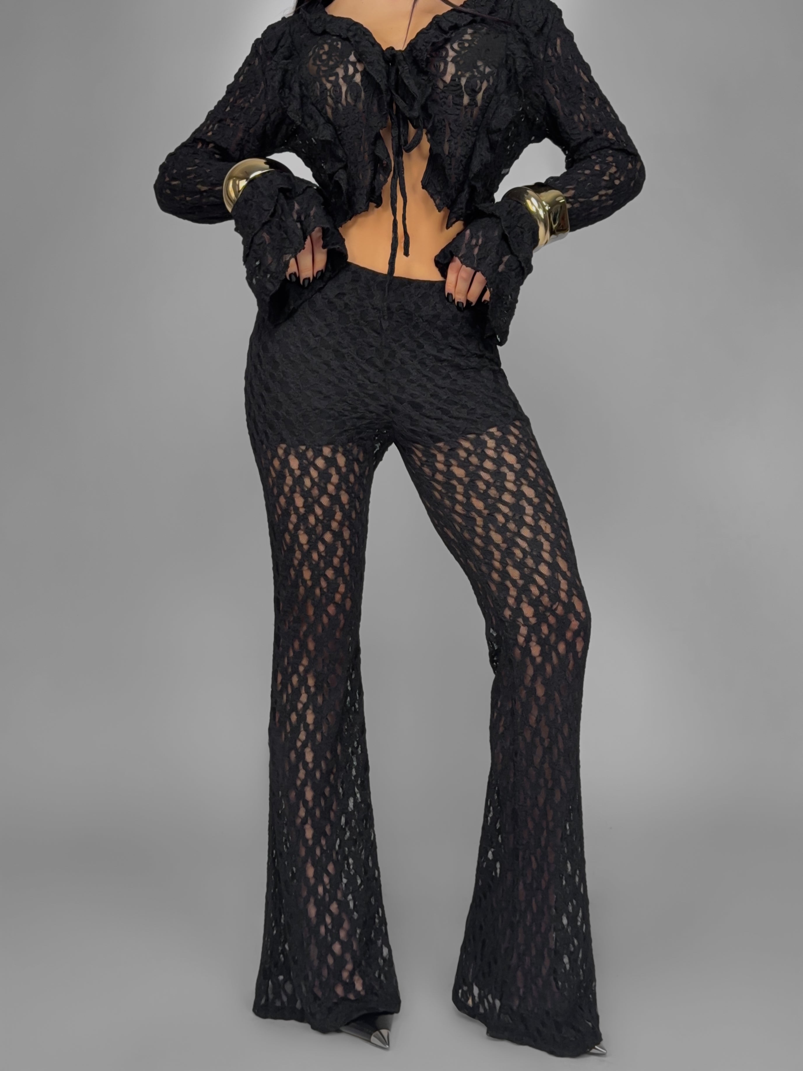 Pantalone Crochet-Black