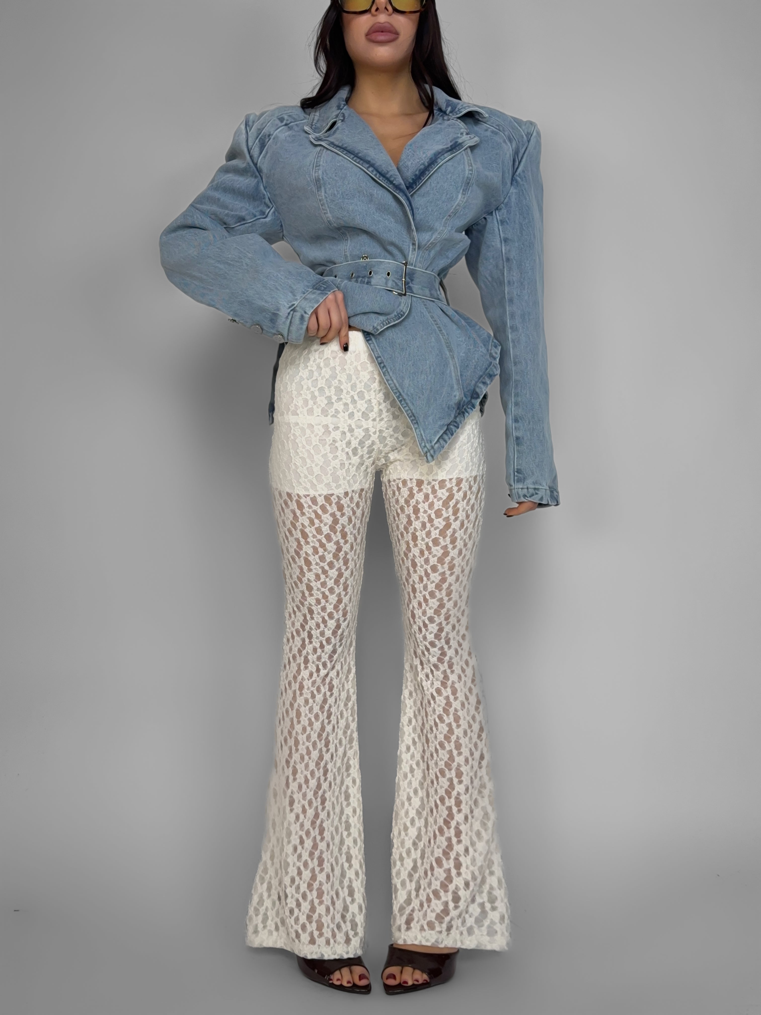 Pantalone Crochet-White