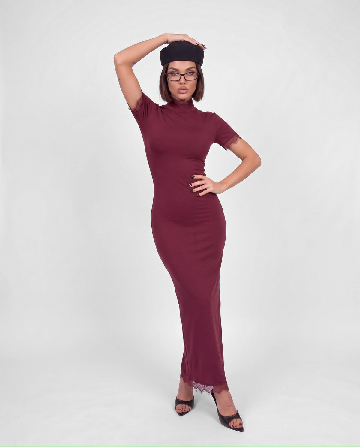 Abito Lace Siren-Cherry Red