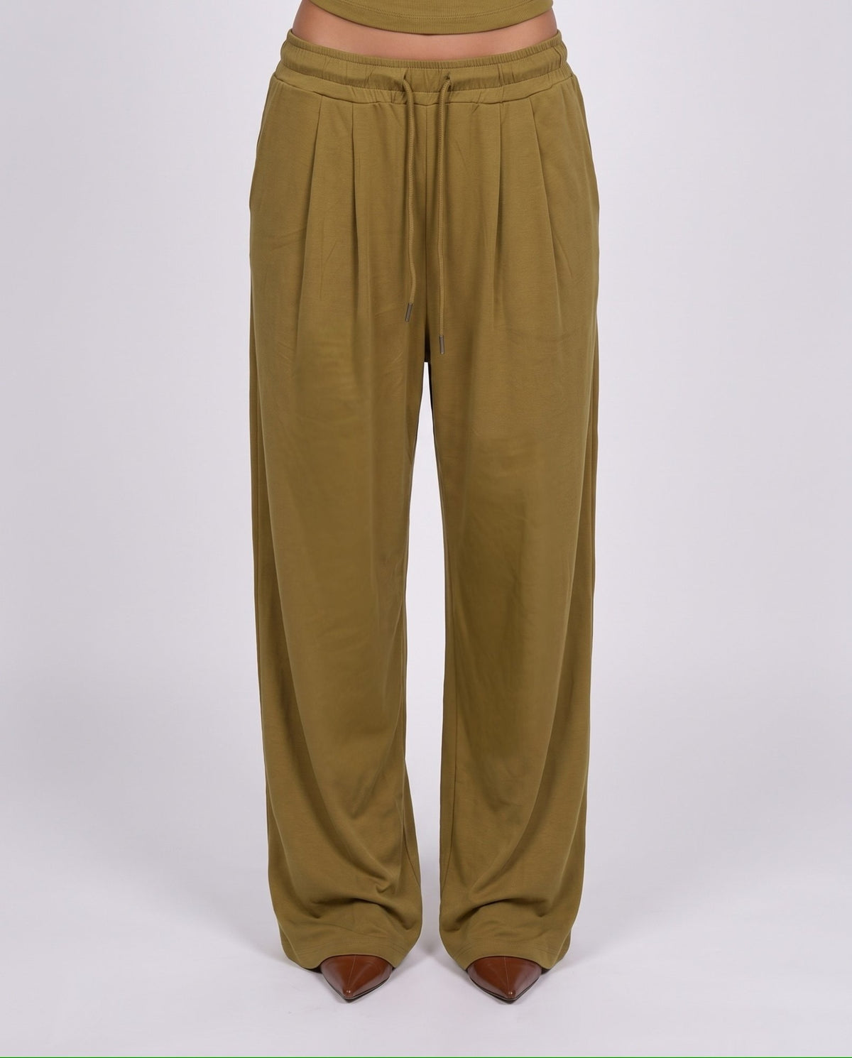 Coord Set Knit Pant-Green