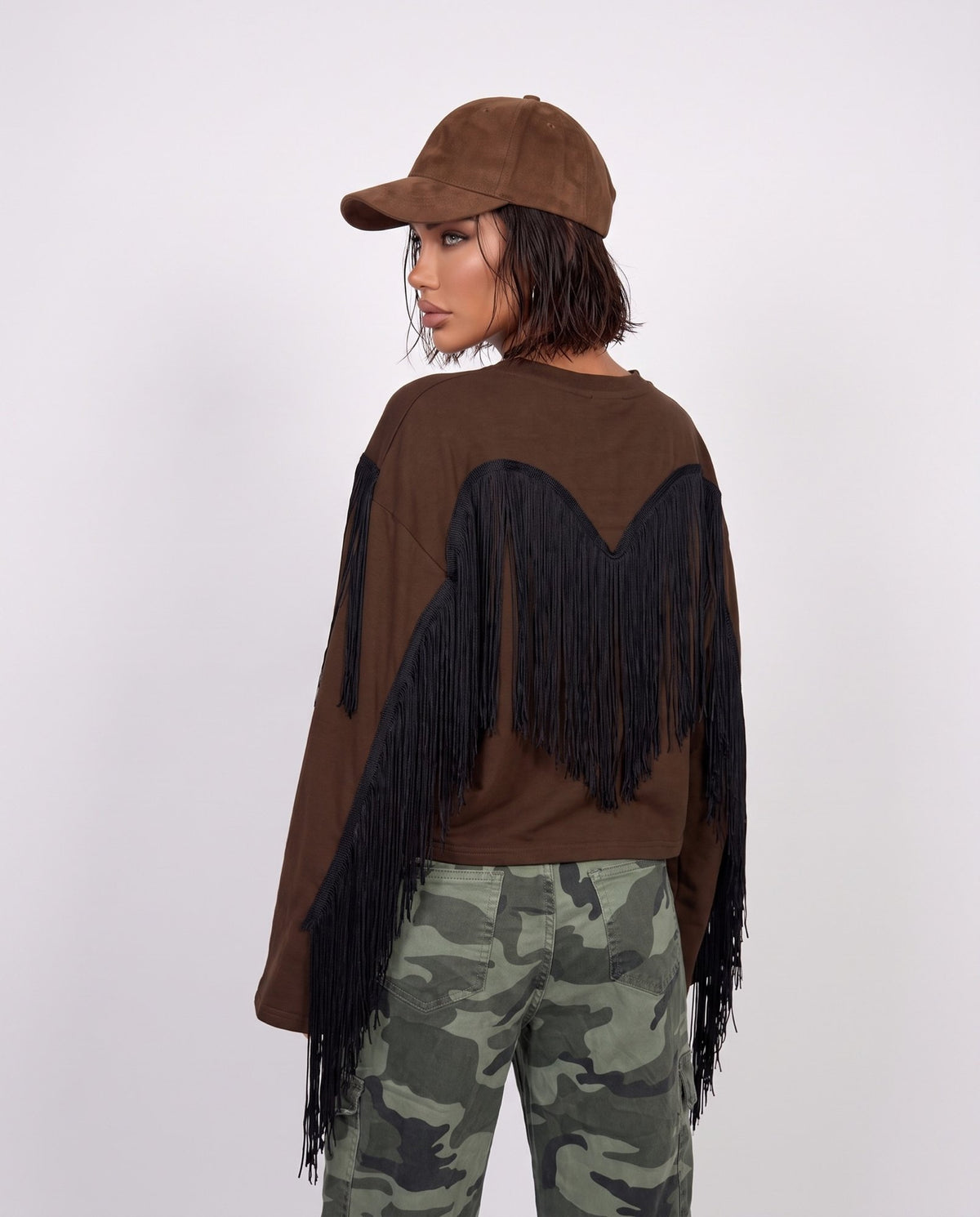 Felpa Fringe Mood-Brown