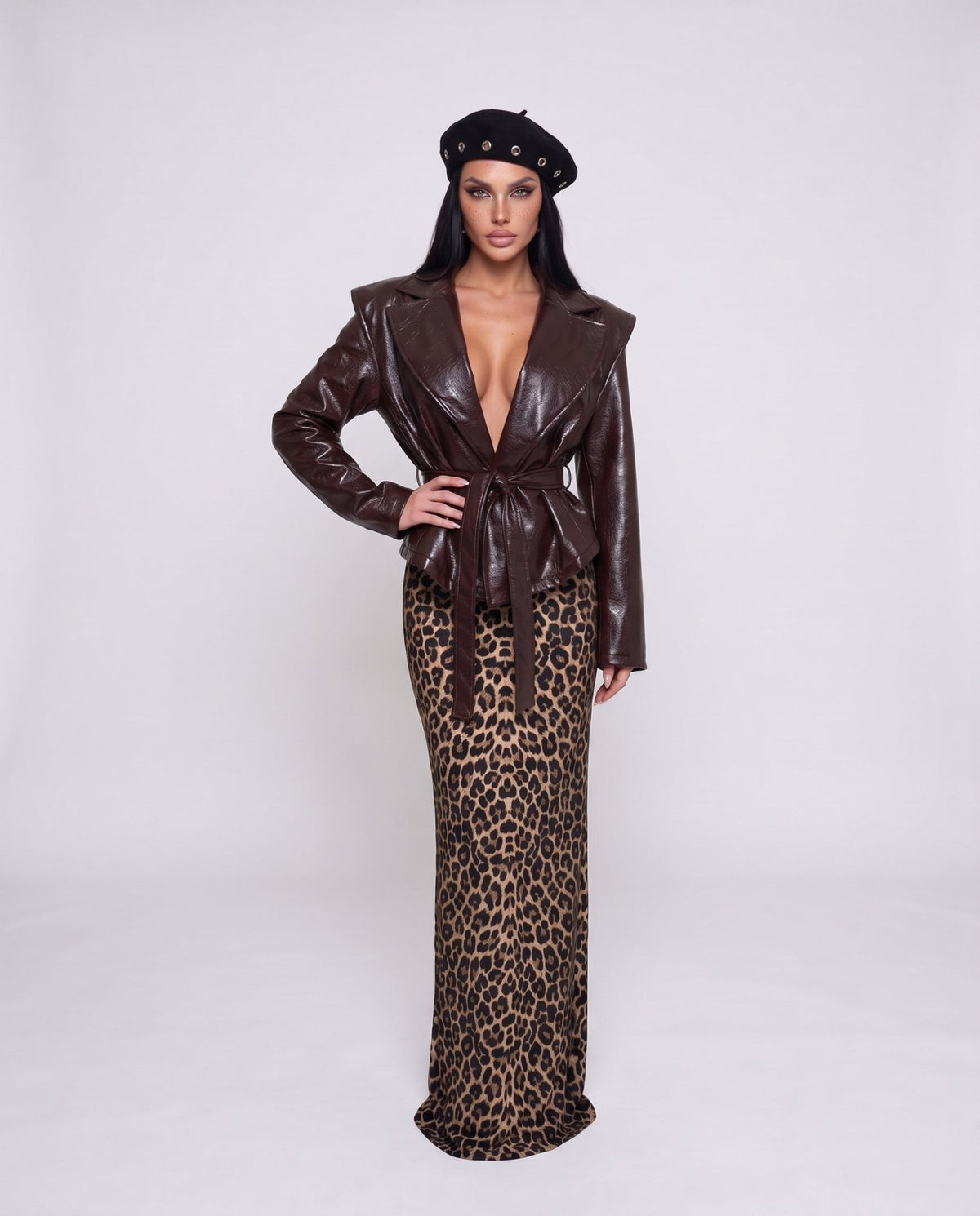 Trench Vintage Leather-Cherry Red
