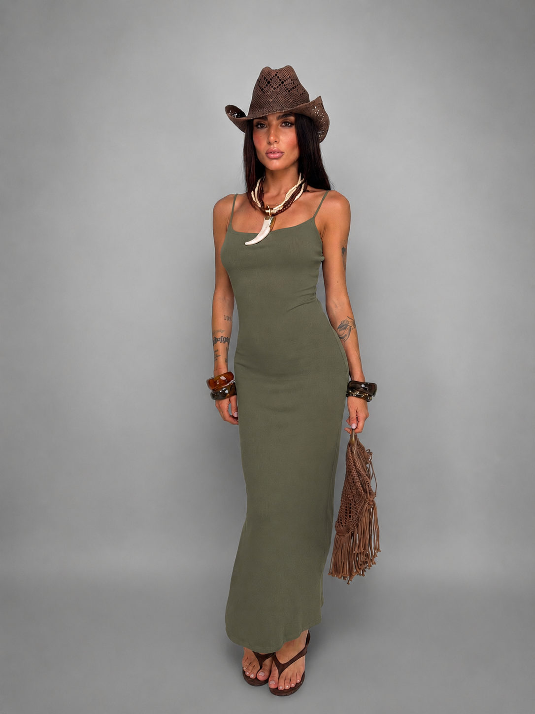 Abito Skimming-Verde Militare