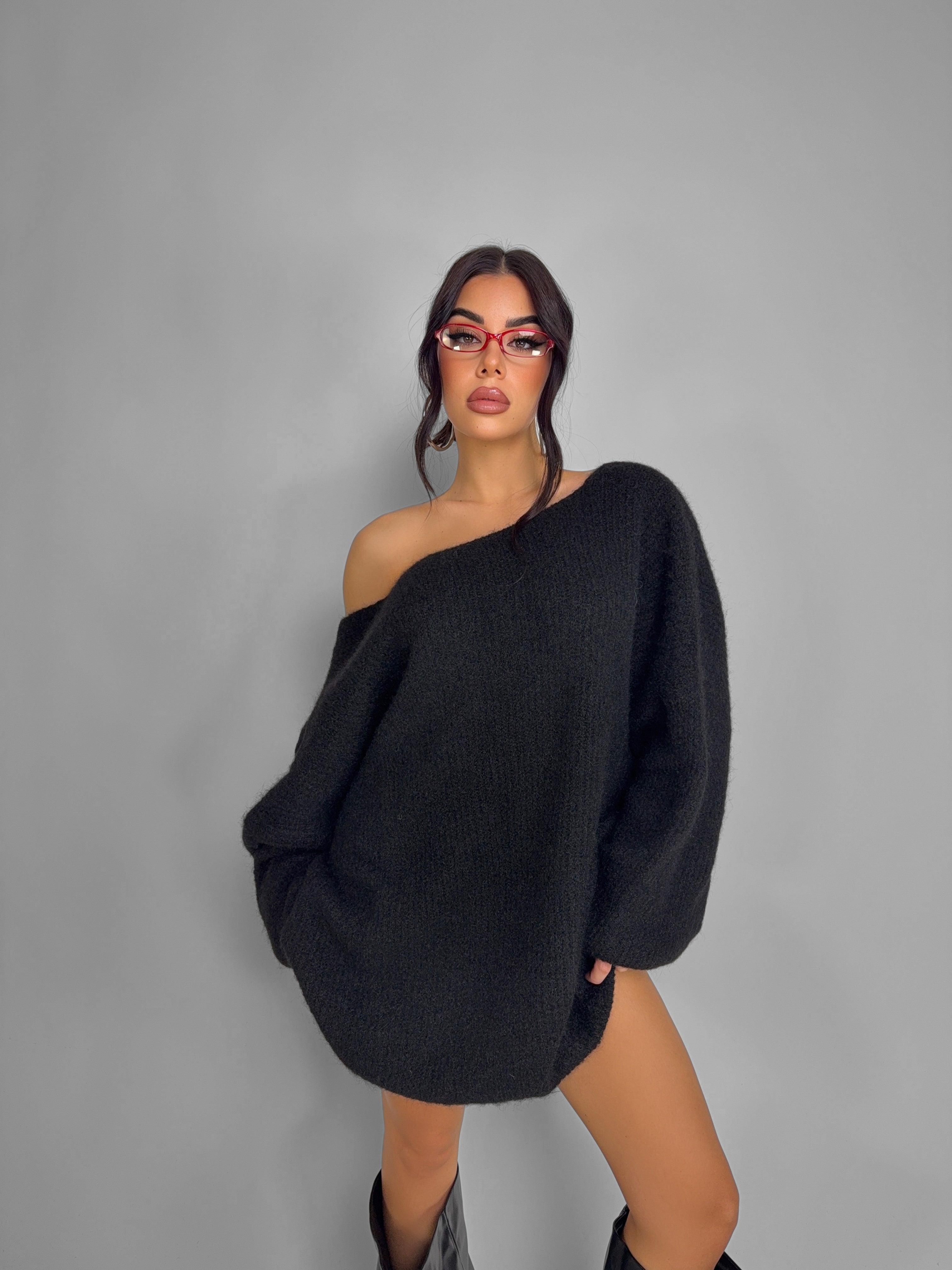 Maxi Maglione Backless-Black