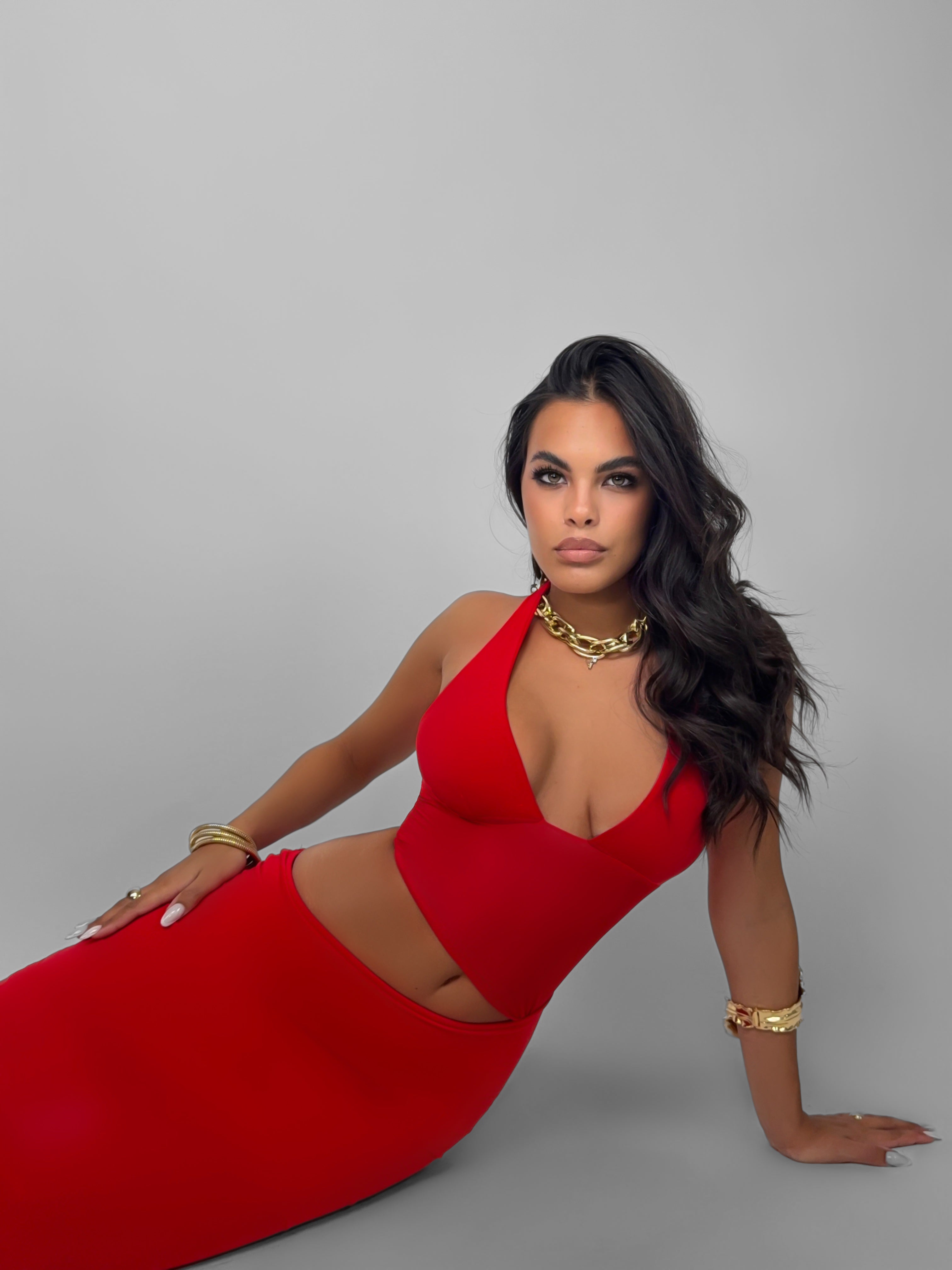 Abito Top Veiled - Red