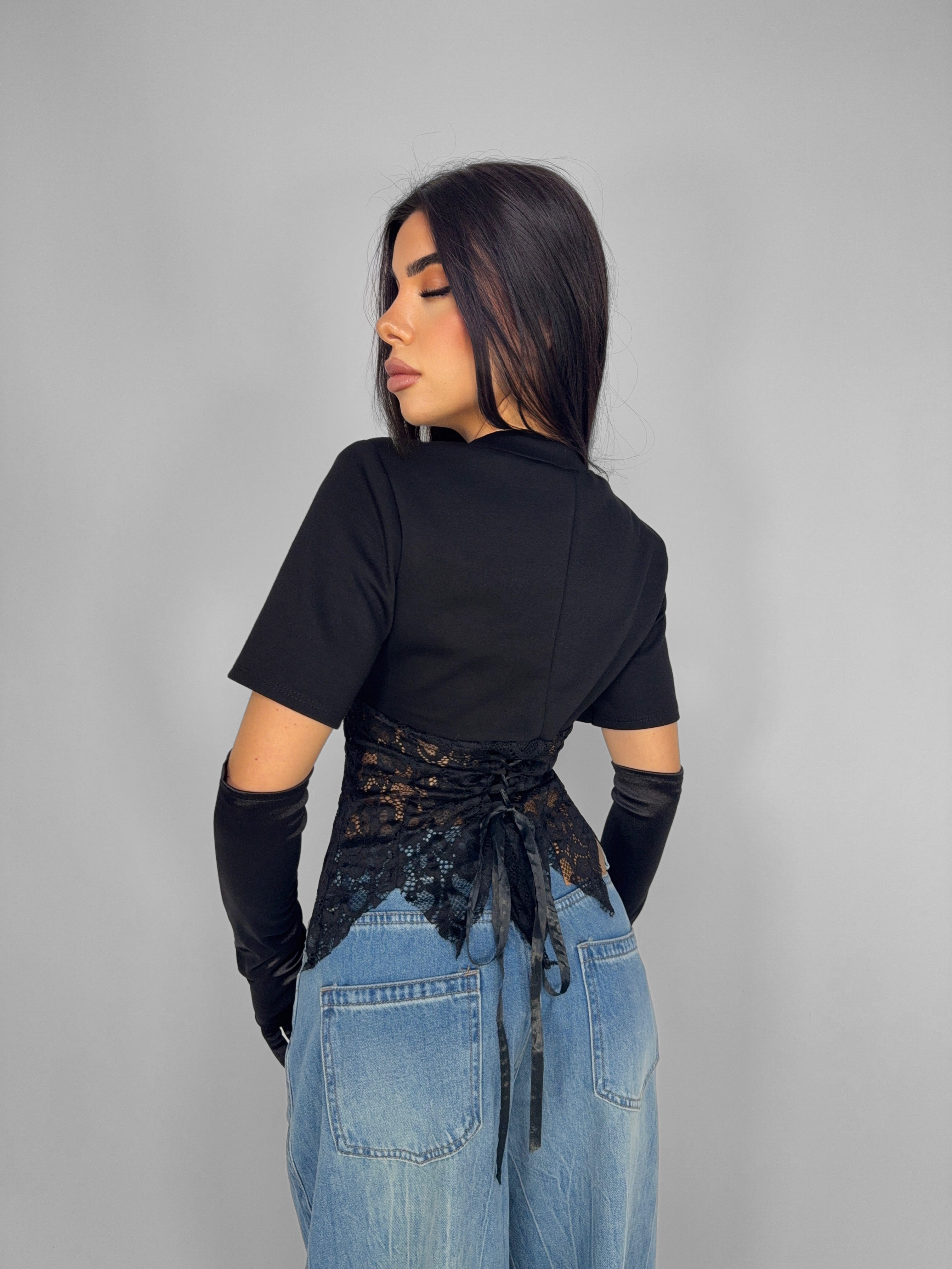 Heart Shape Jersey-Black