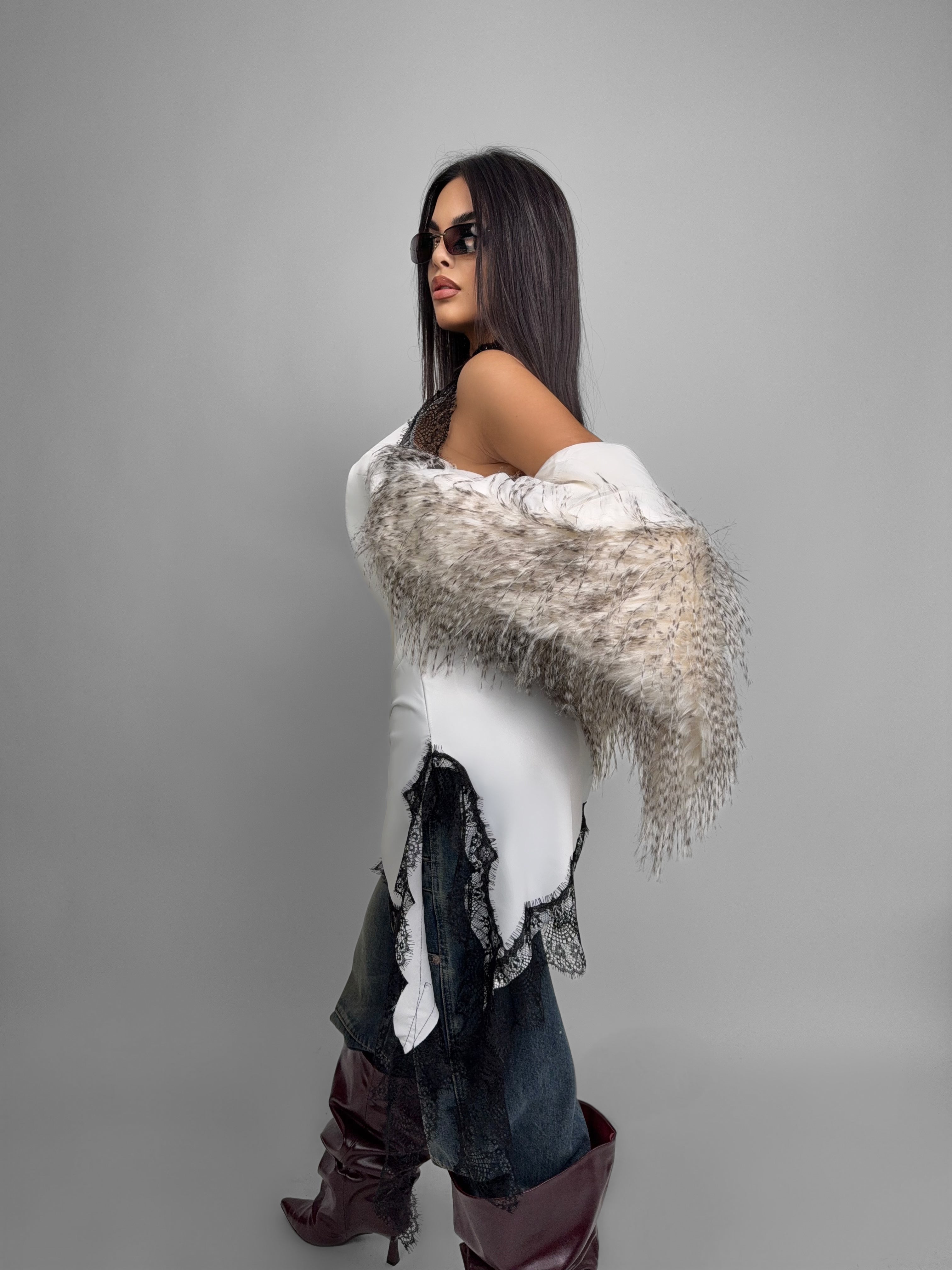 Abito Satin Prom-White