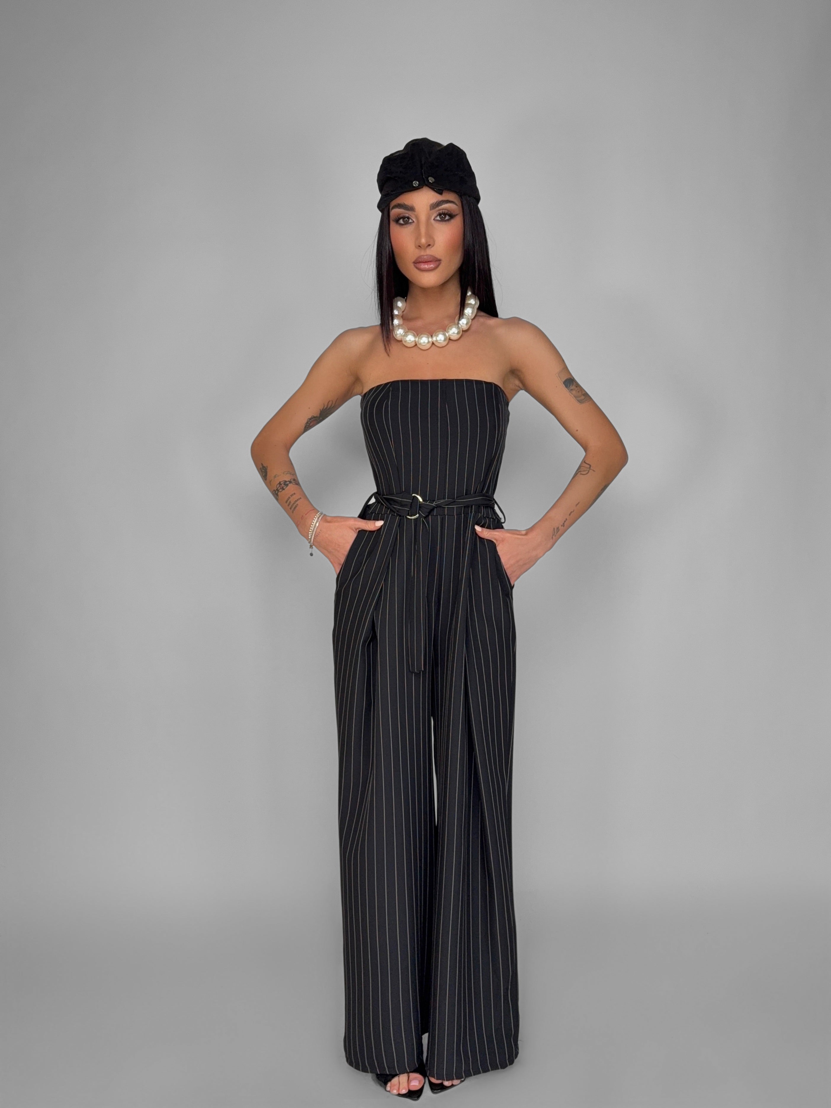 Tuta Striped-Black