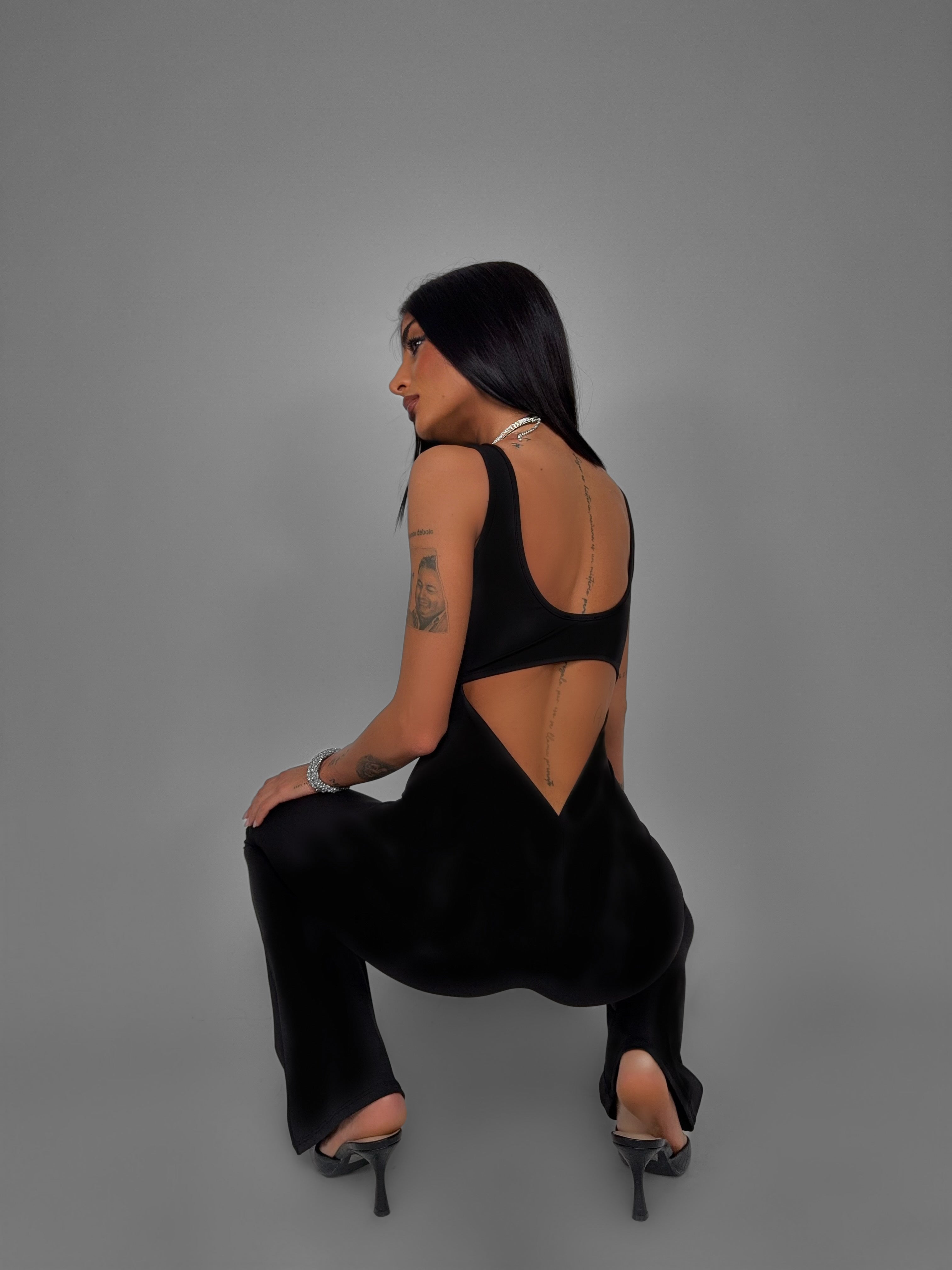 Magic Peachy-Black Jumpsuit